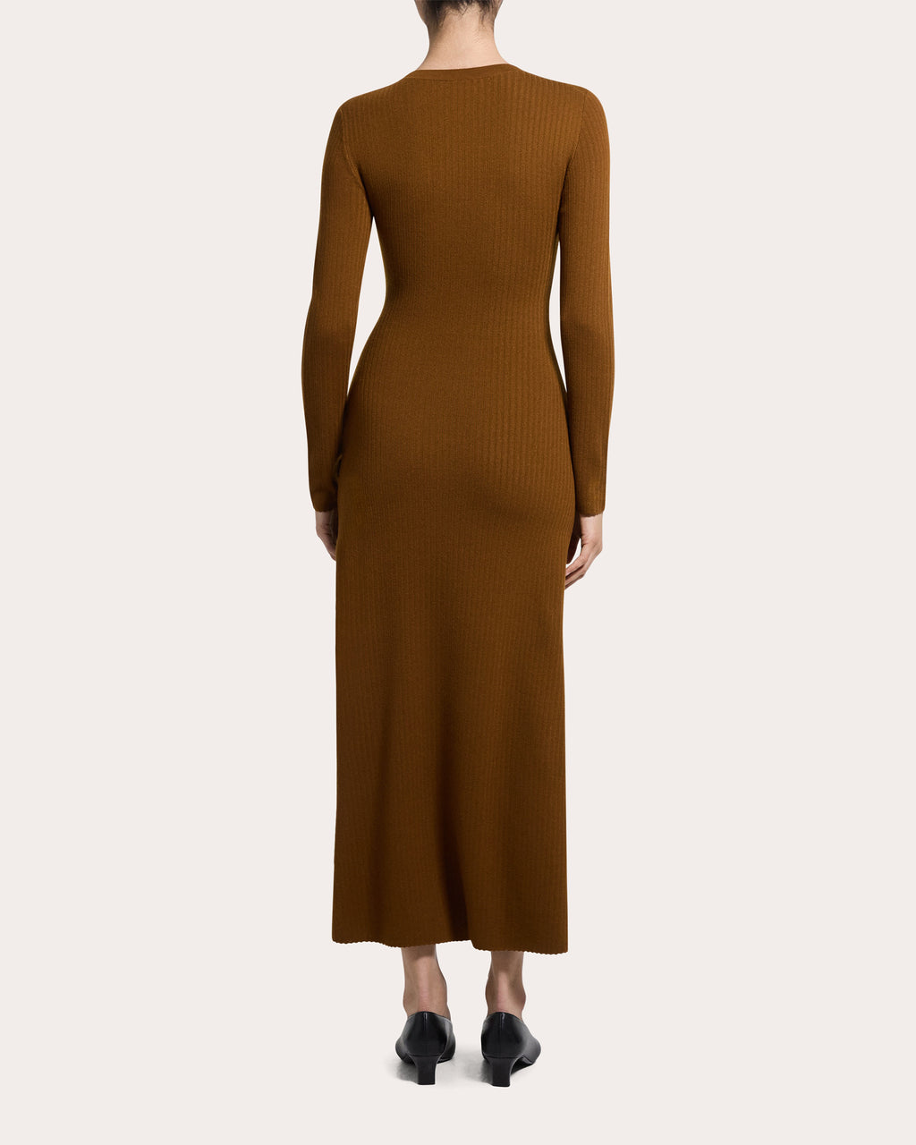 Regal Wool Ribbed Maxi Dress