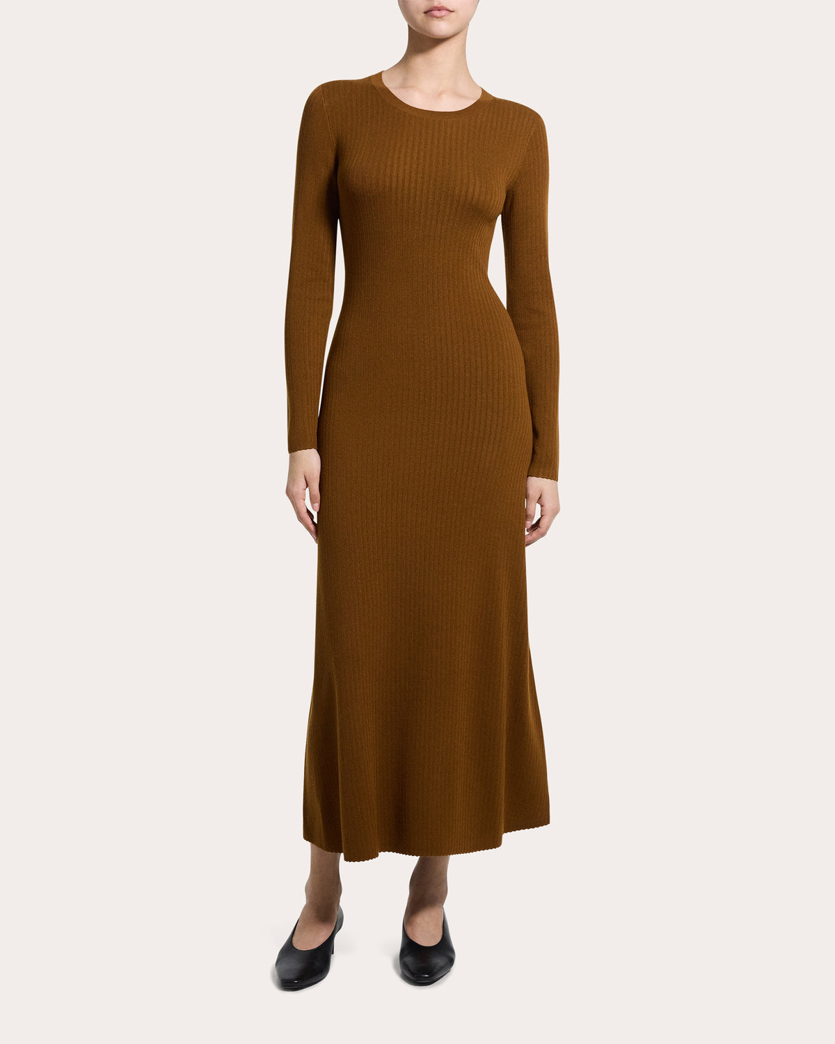 Regal Wool Ribbed Maxi Dress