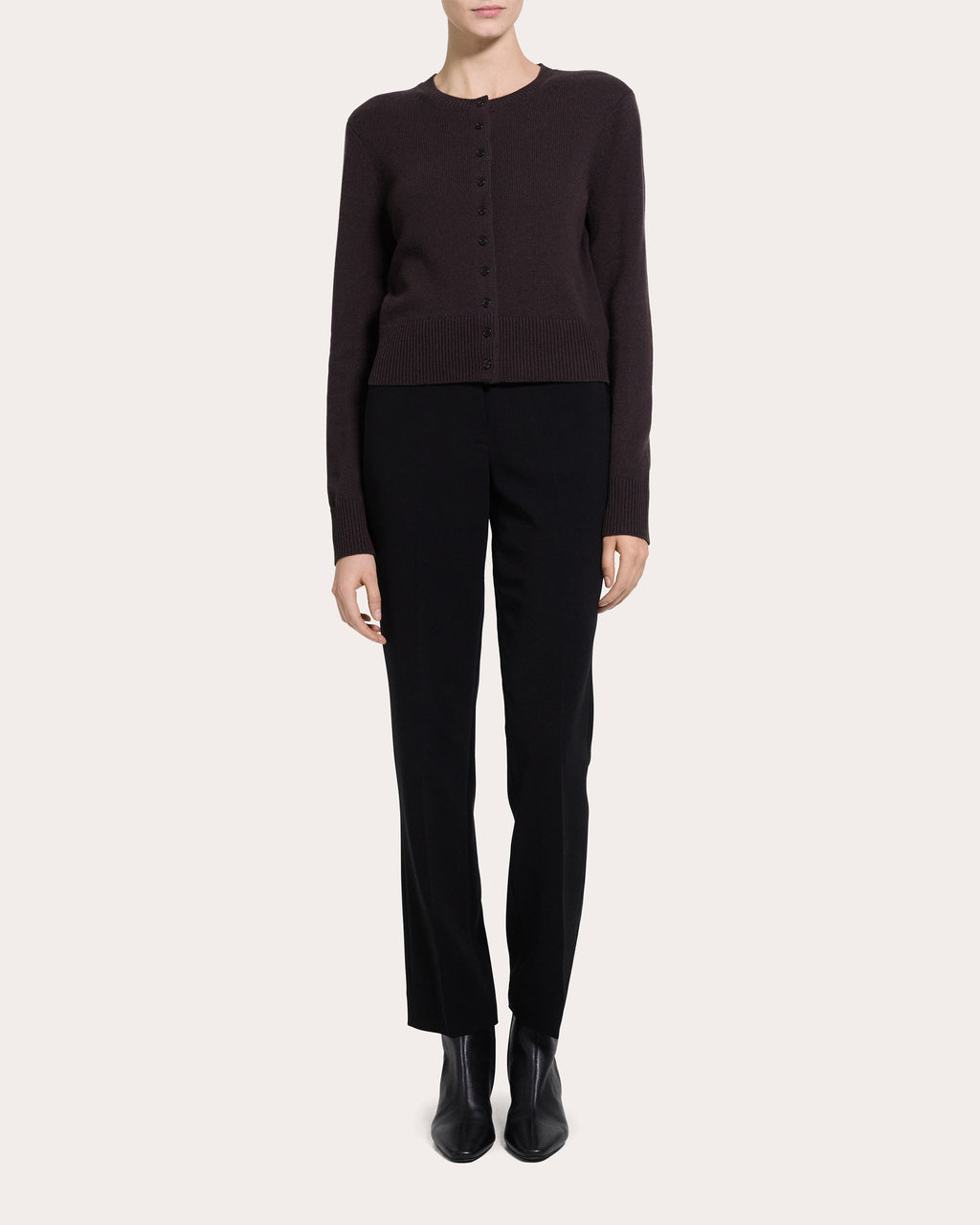 Cashmere Knit Slim Button Cardigan
