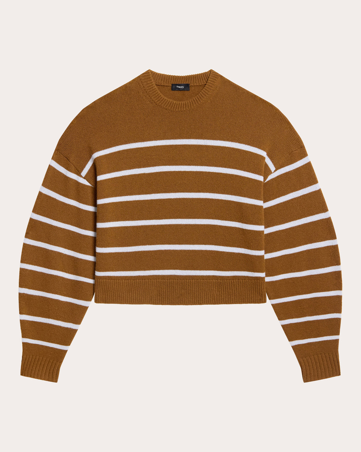 Stripe Cashmere Knit Crewneck Pullover
