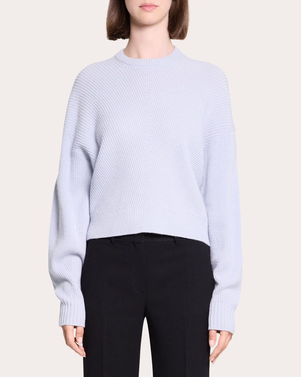 Textural Ribbed Cashmere Pullover