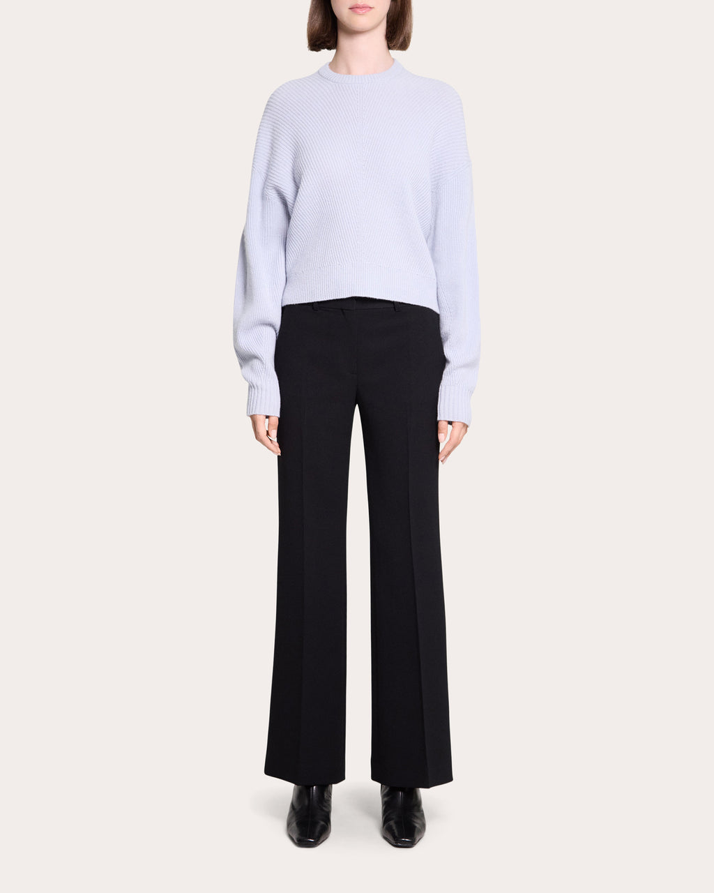 Textural Ribbed Cashmere Pullover
