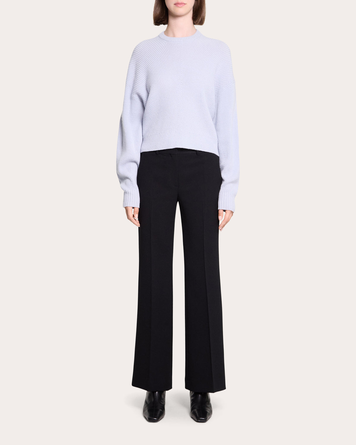 Textural Ribbed Cashmere Pullover