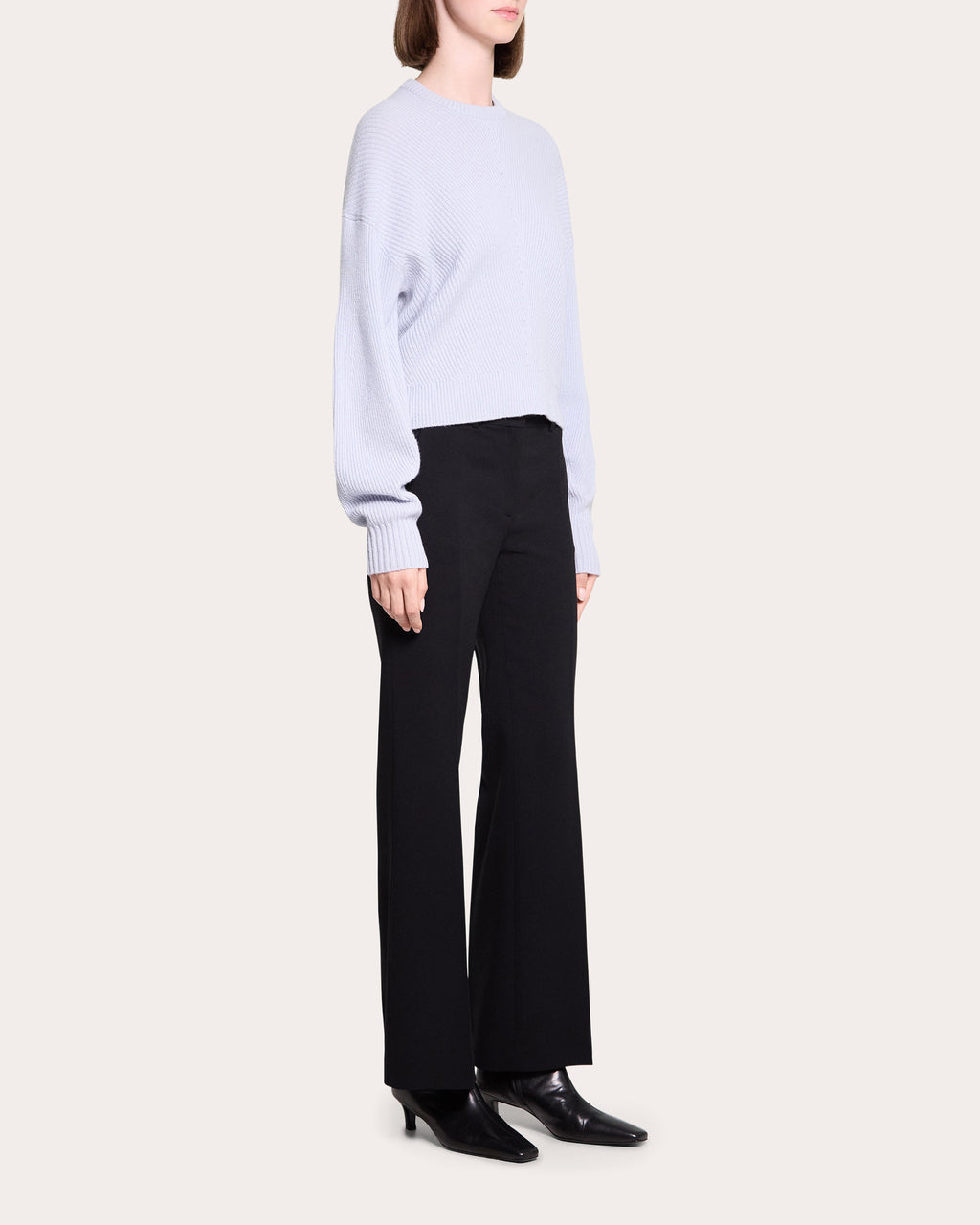 Textural Ribbed Cashmere Pullover