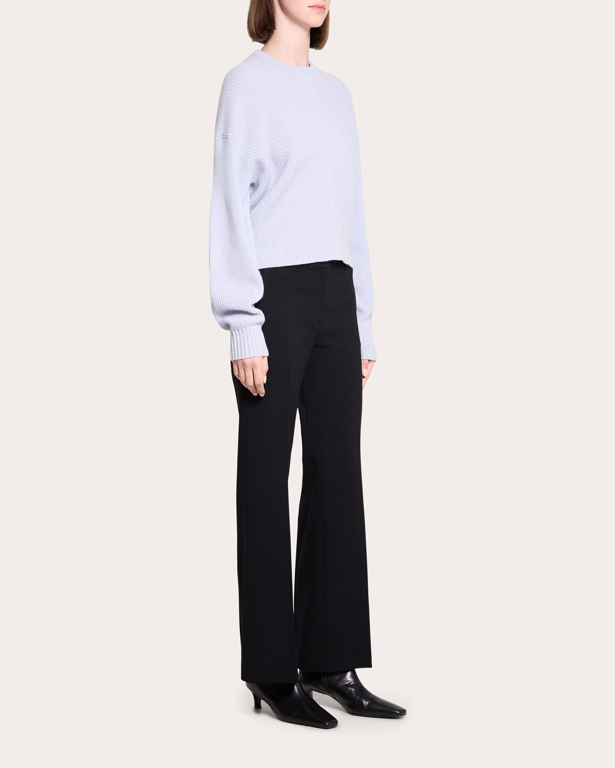 Textural Ribbed Cashmere Pullover