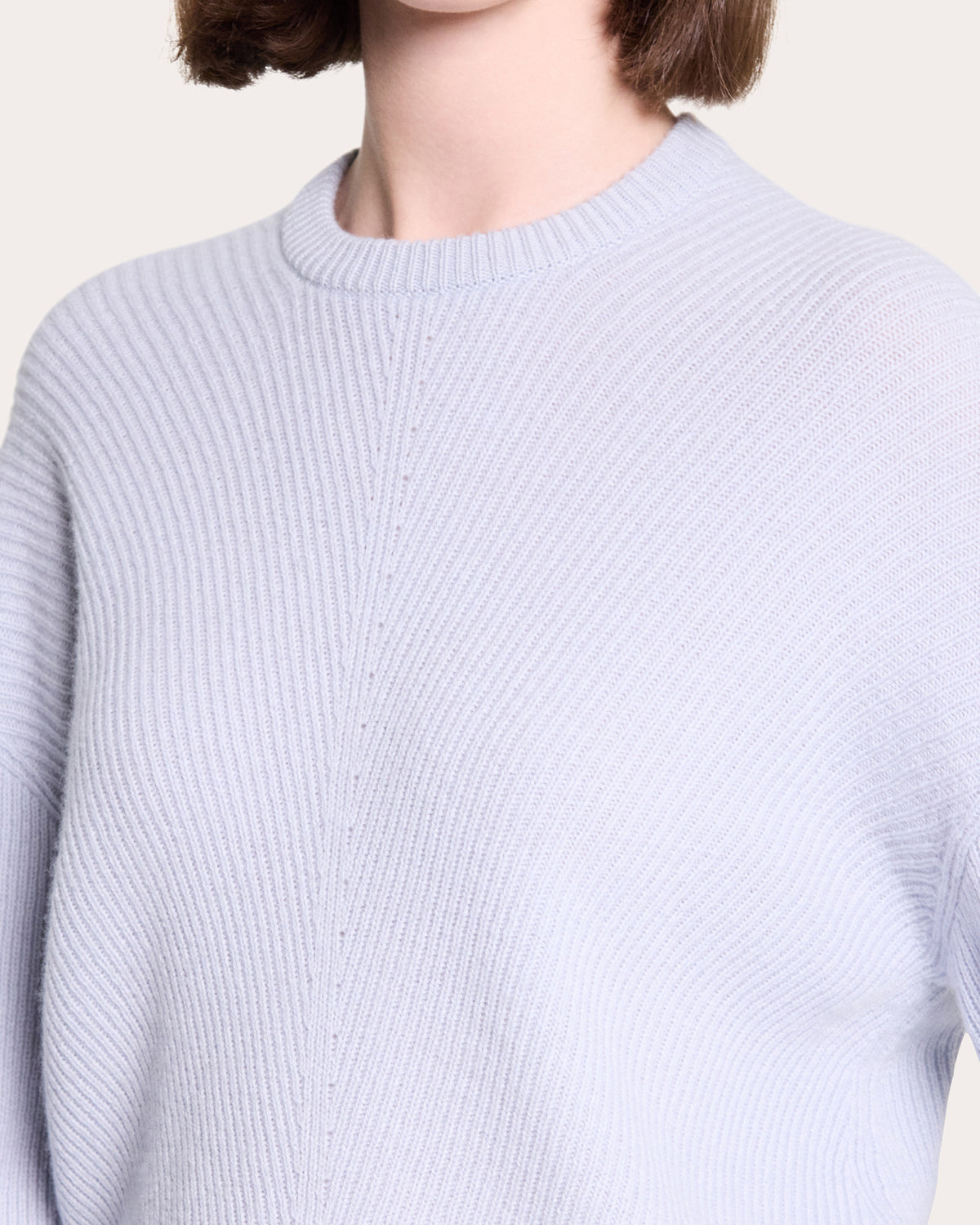 Textural Ribbed Cashmere Pullover