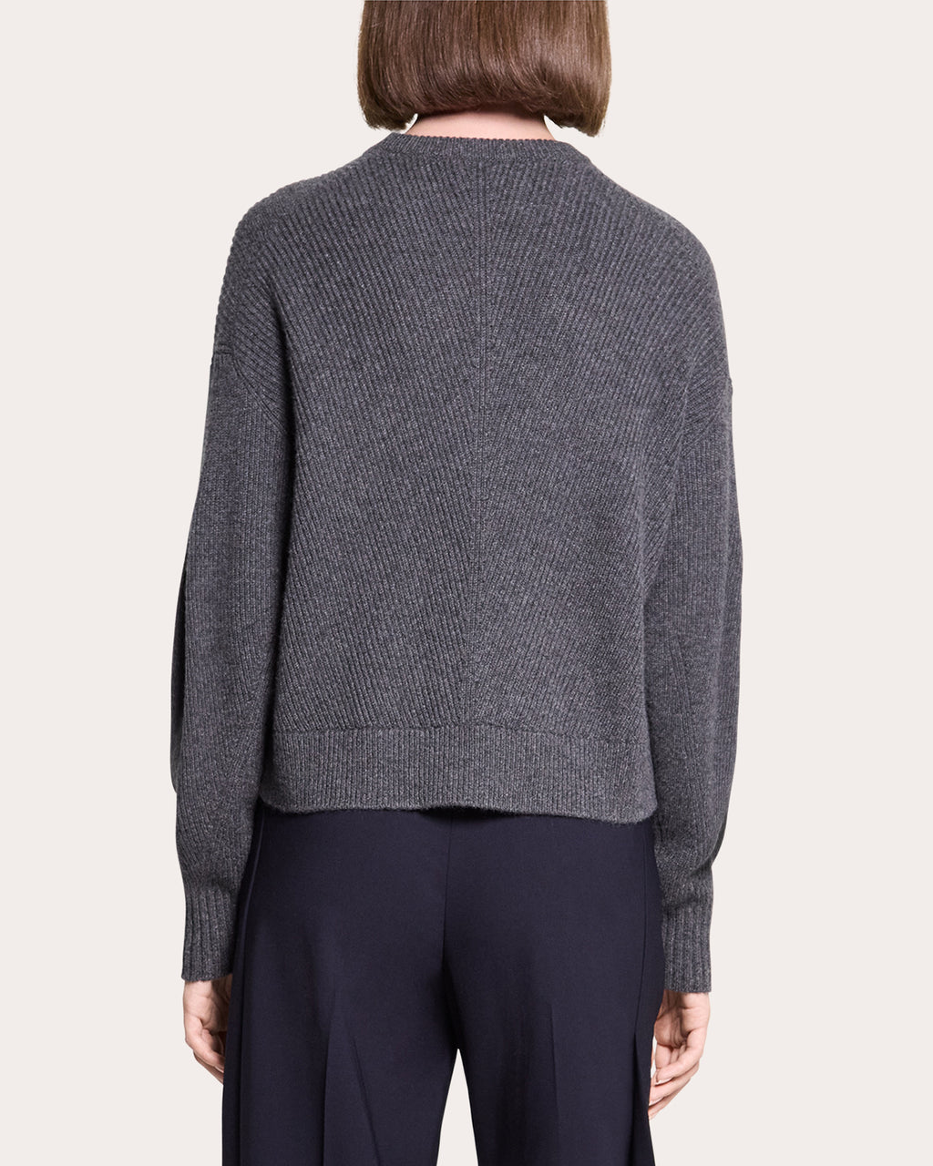 Textural Ribbed Cashmere Pullover