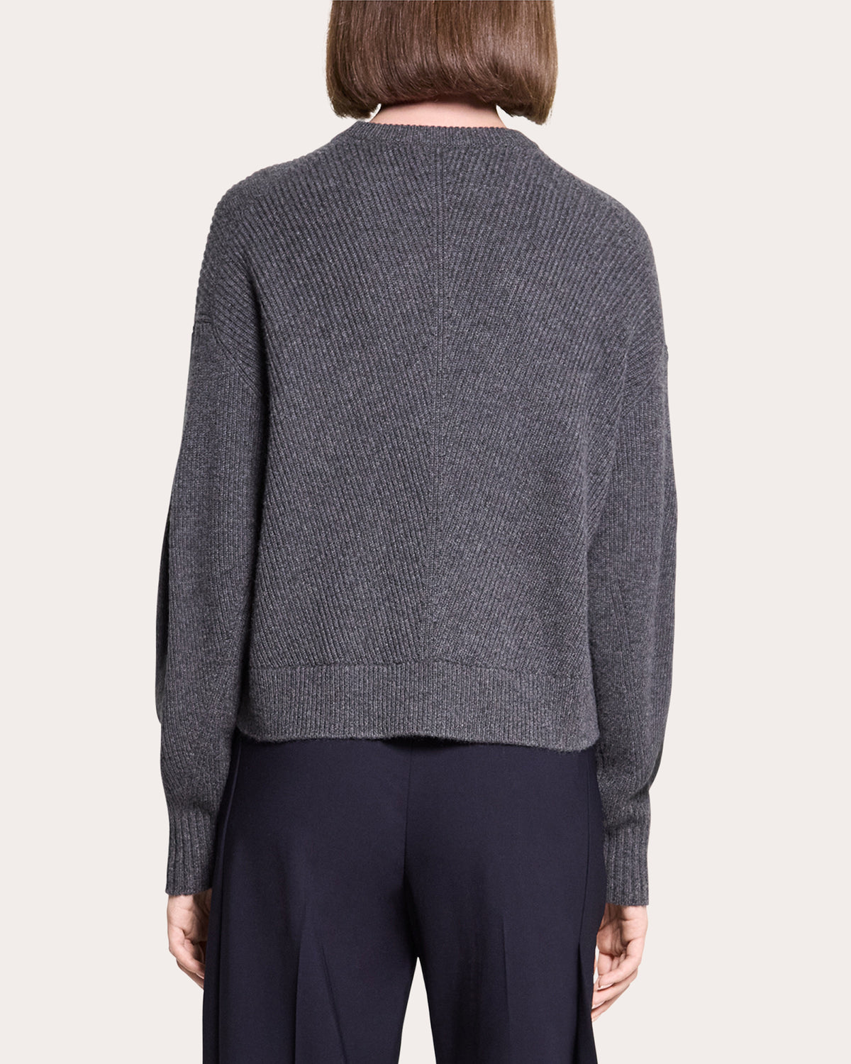 Textural Ribbed Cashmere Pullover