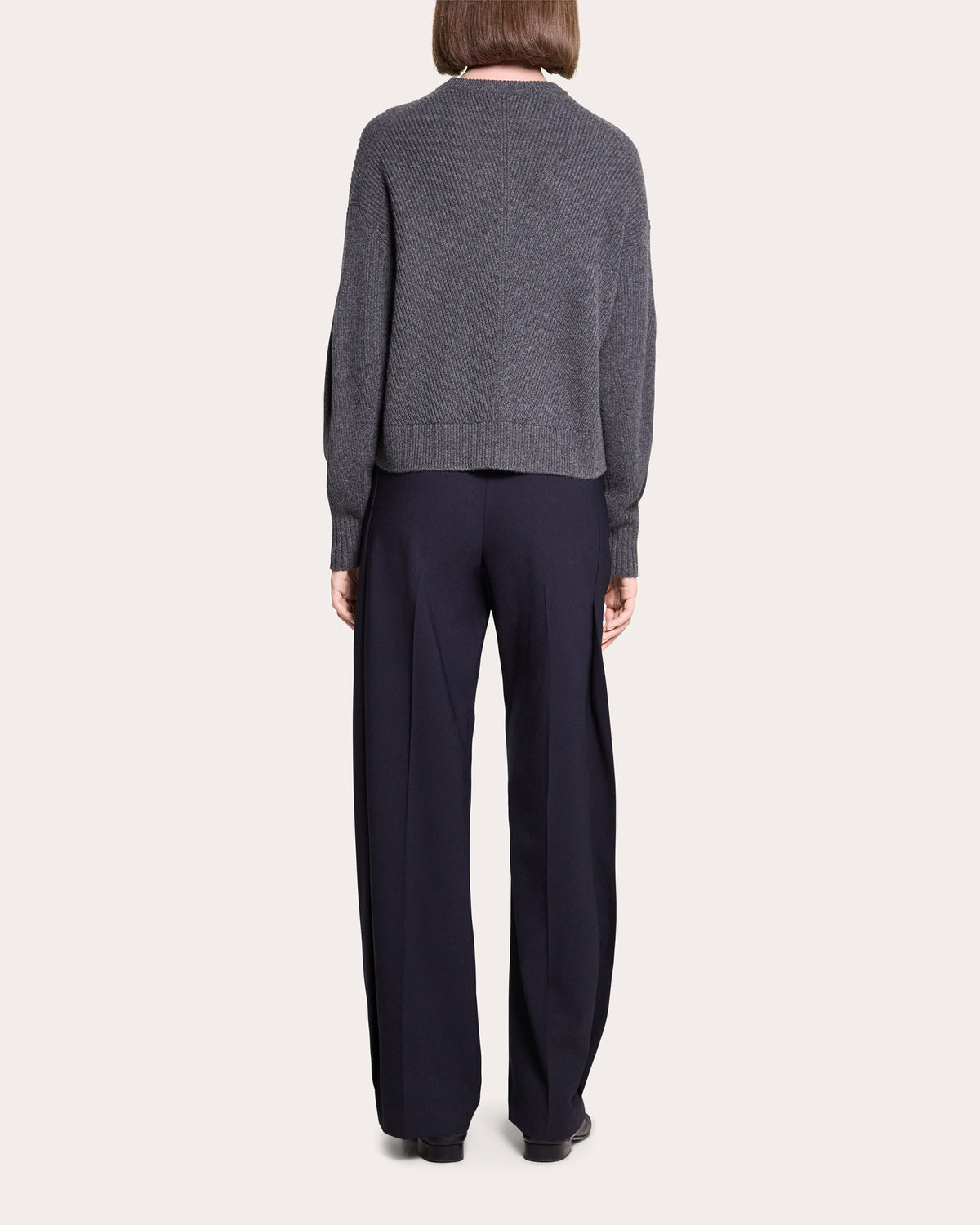 Textural Ribbed Cashmere Pullover