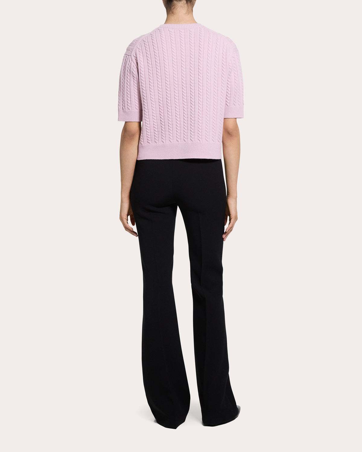 Cashmere Cable Knit Crewneck T-Shirt