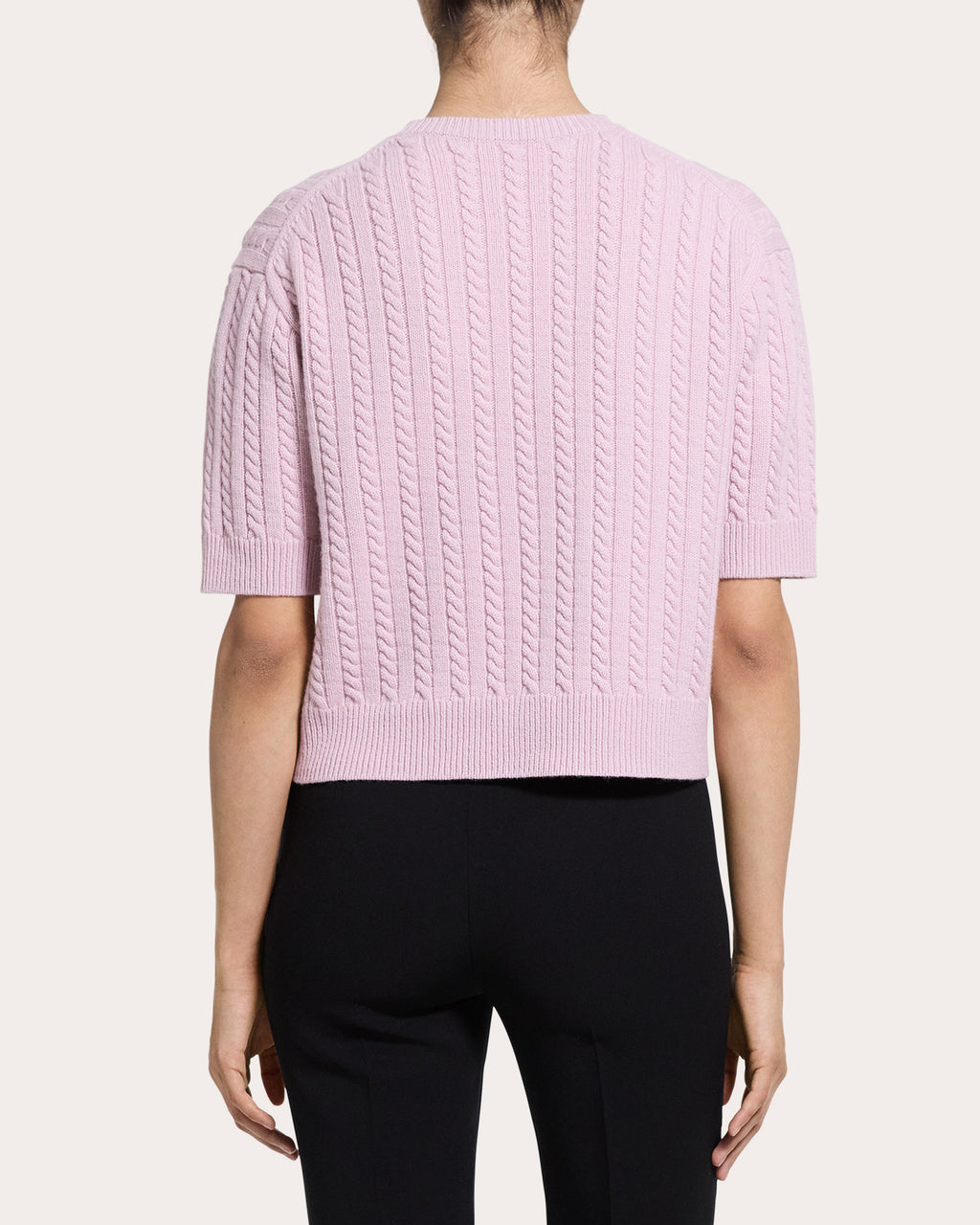Cashmere Cable Knit Crewneck T-Shirt