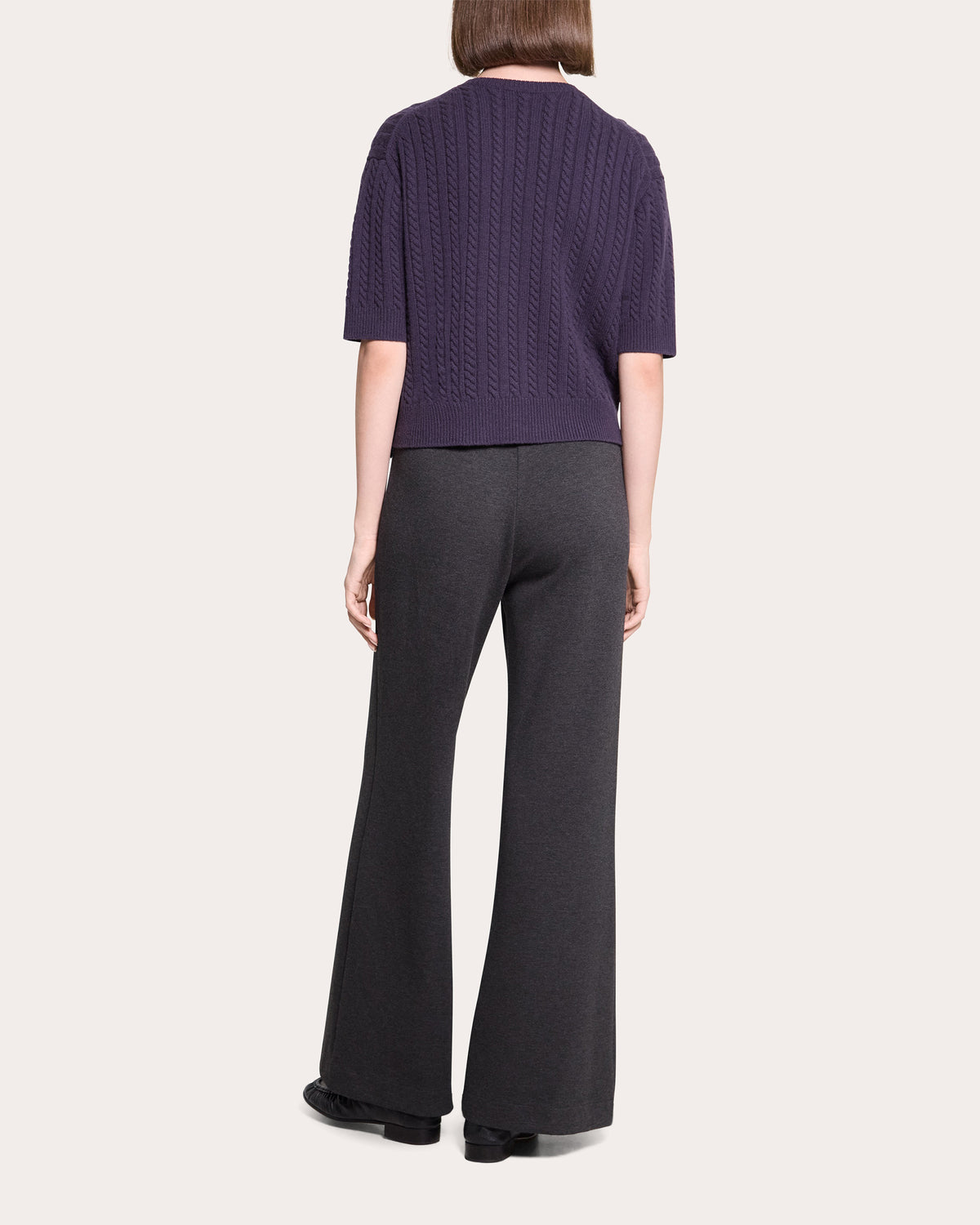 Cashmere Cable Knit Crewneck T-Shirt