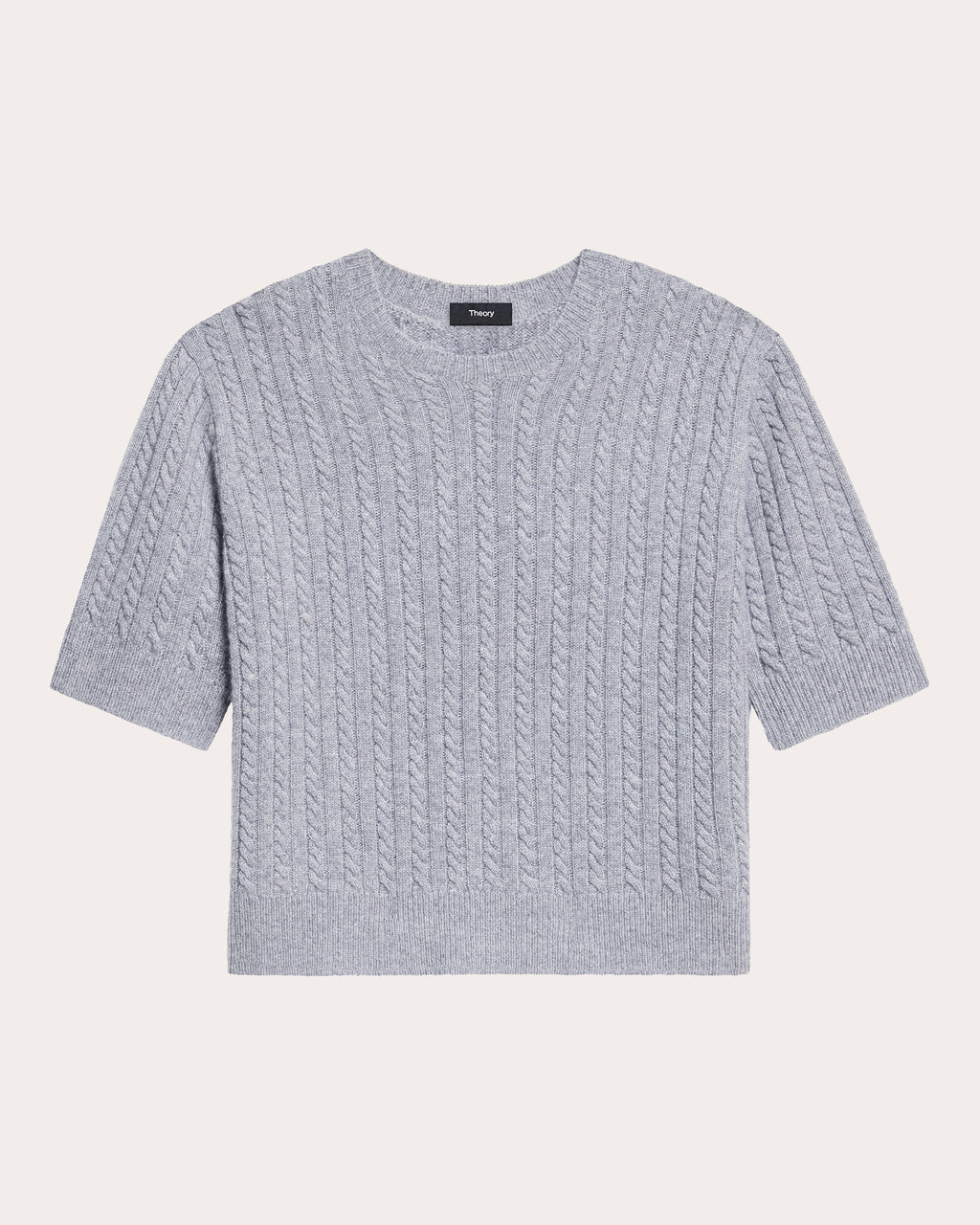 Cashmere Cable Knit Crewneck T-Shirt