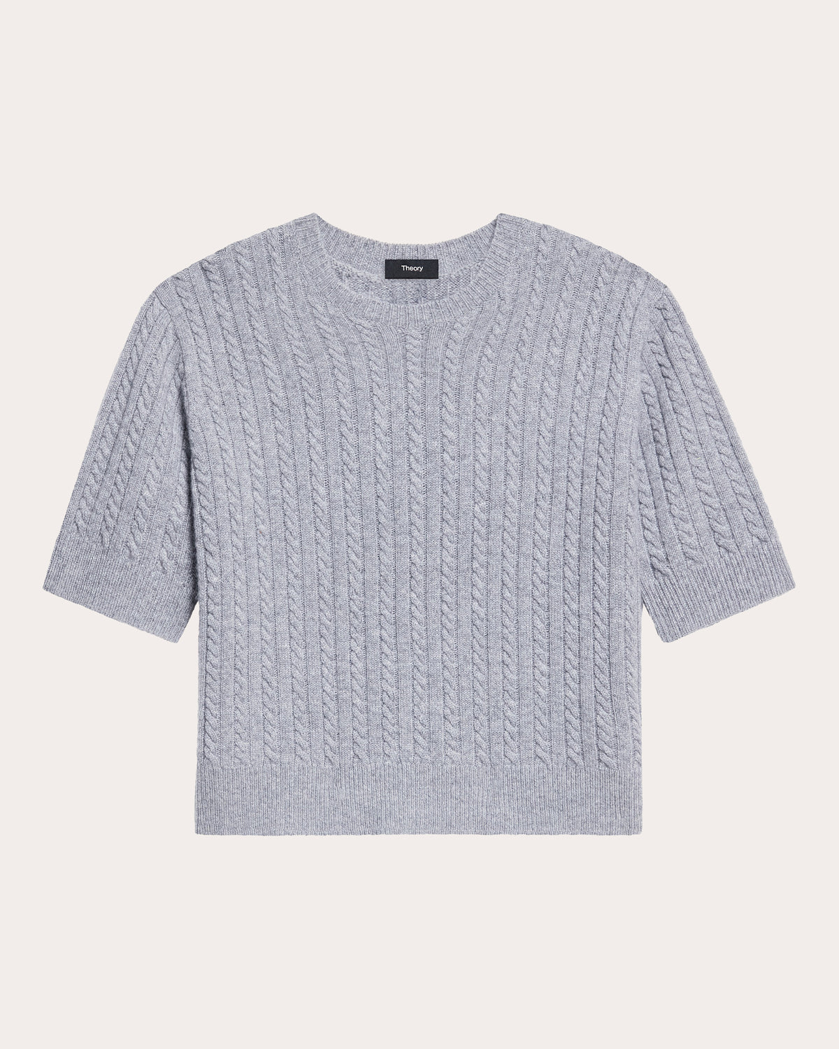 Cashmere Cable Knit Crewneck T-Shirt