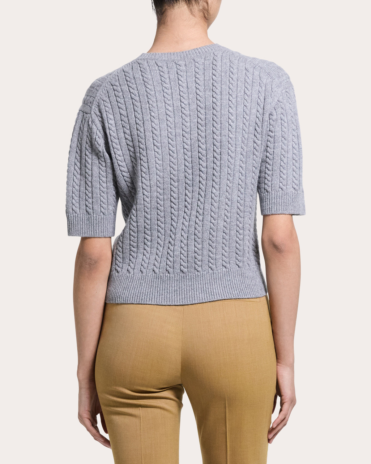 Cashmere Cable Knit Crewneck T-Shirt