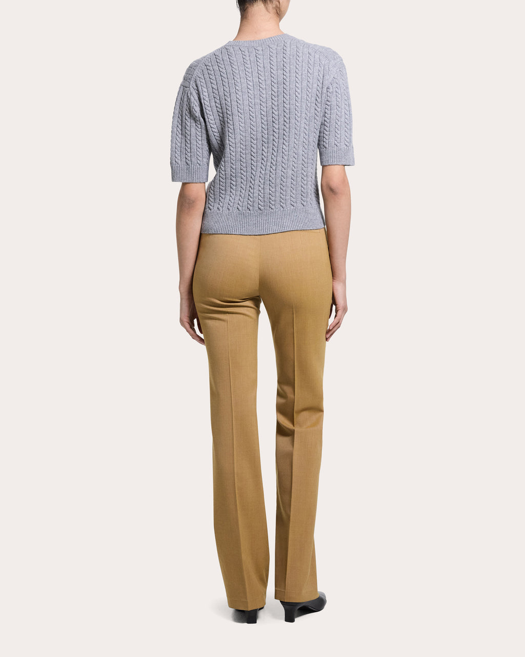 Cashmere Cable Knit Crewneck T-Shirt