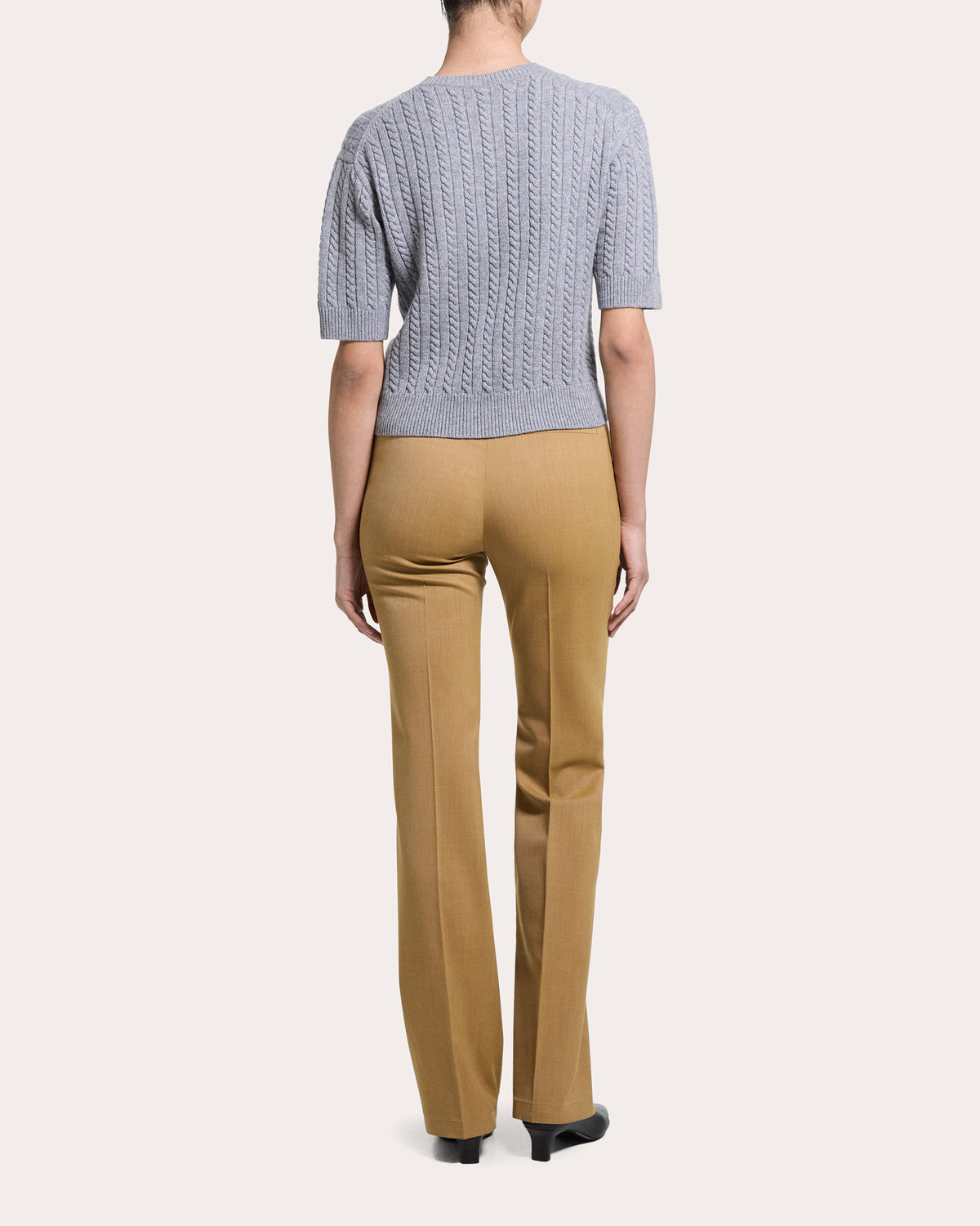 Cashmere Cable Knit Crewneck T-Shirt