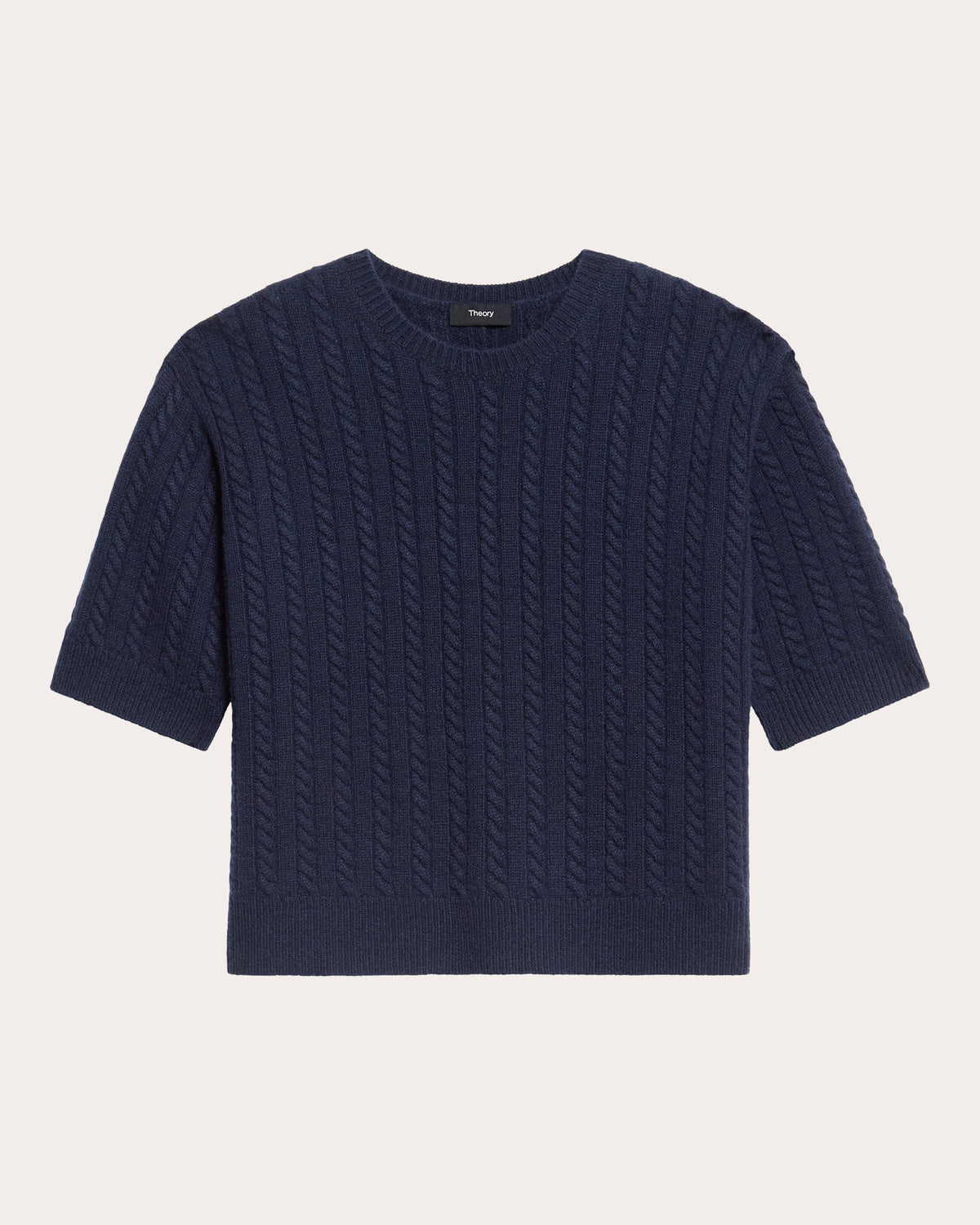 Cashmere Cable Knit Crewneck T-Shirt