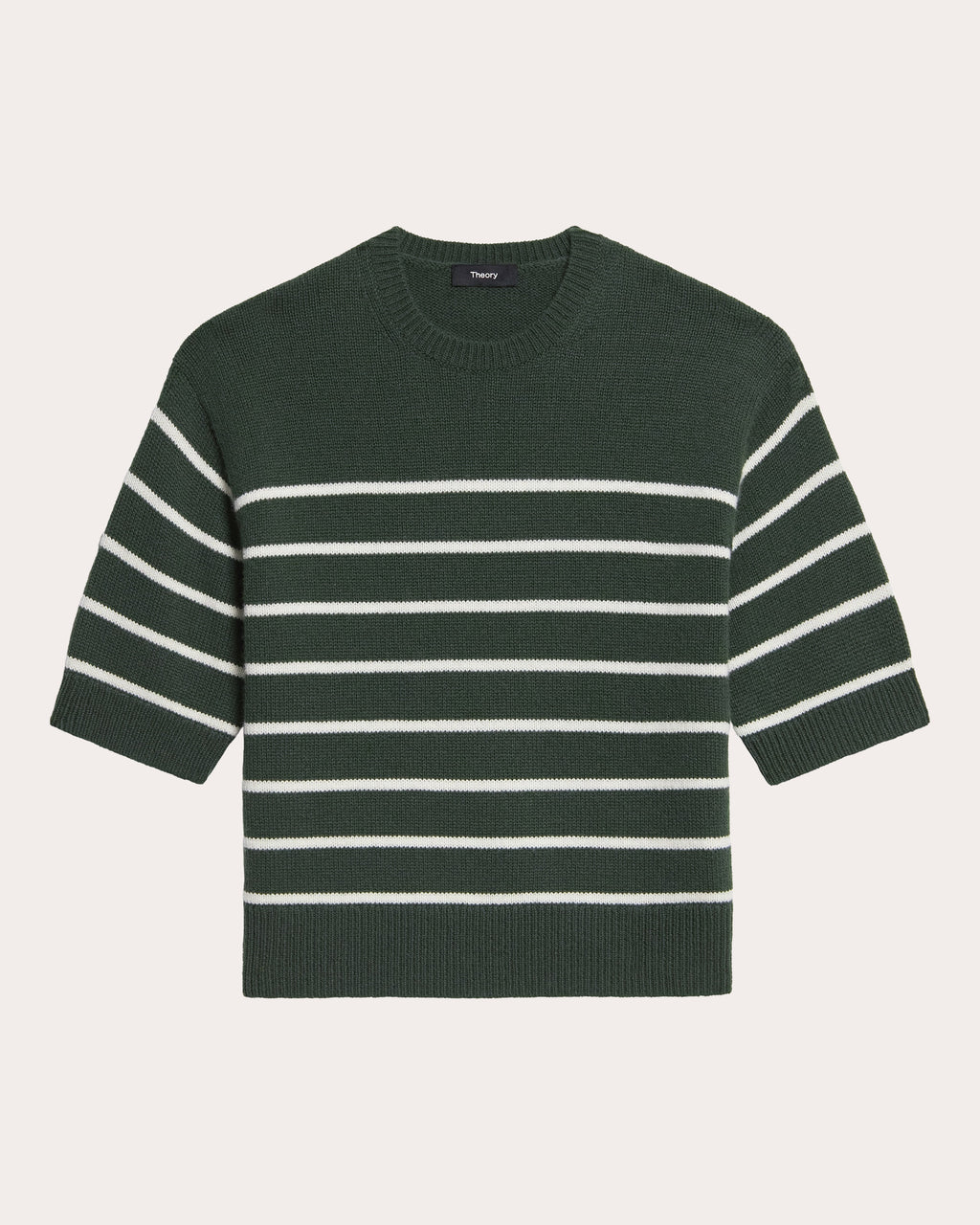 Stripe Cashmere Knit Crewneck T-Shirt