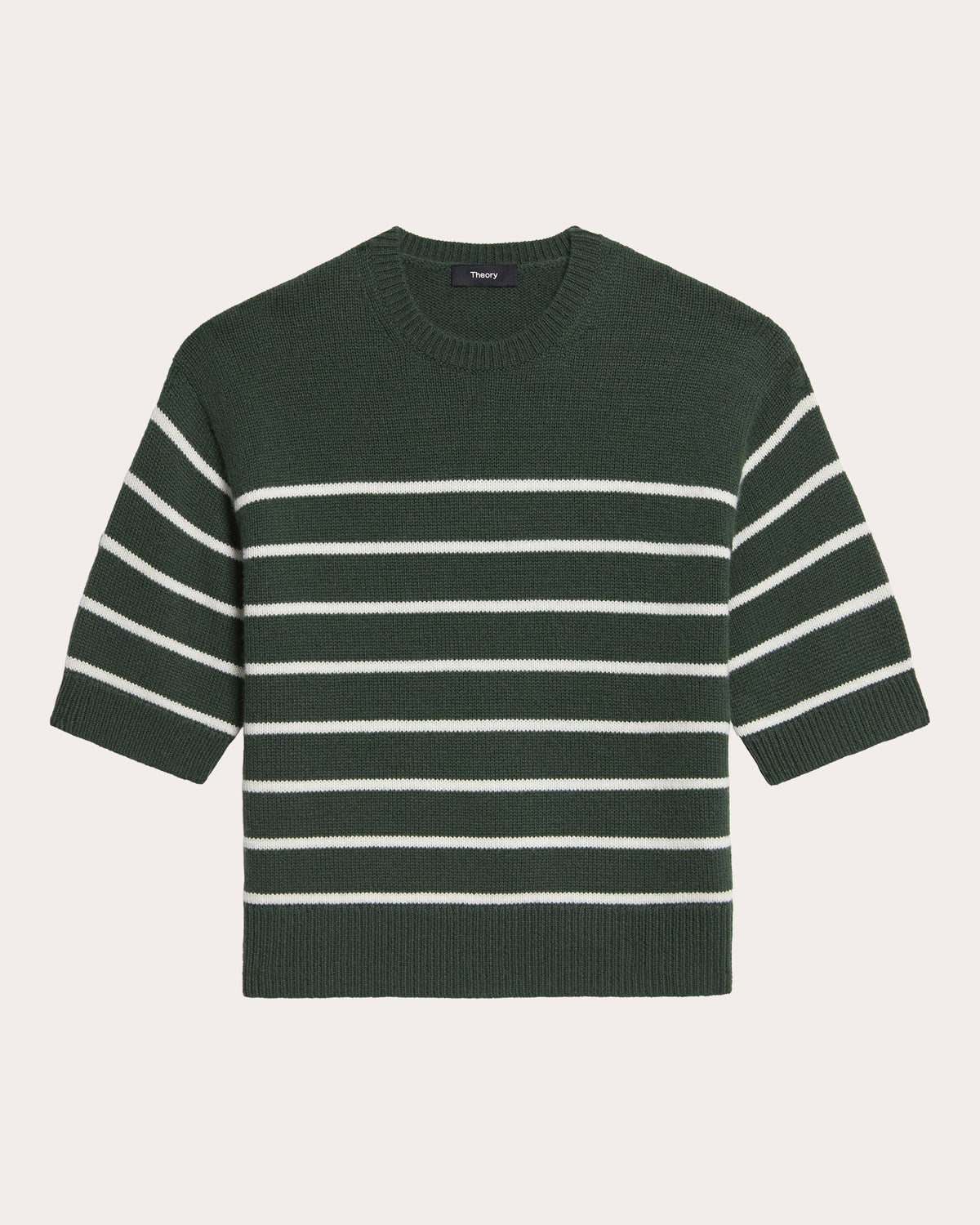 Stripe Cashmere Knit Crewneck T-Shirt