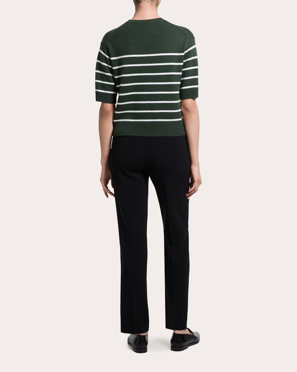 Stripe Cashmere Knit Crewneck T-Shirt