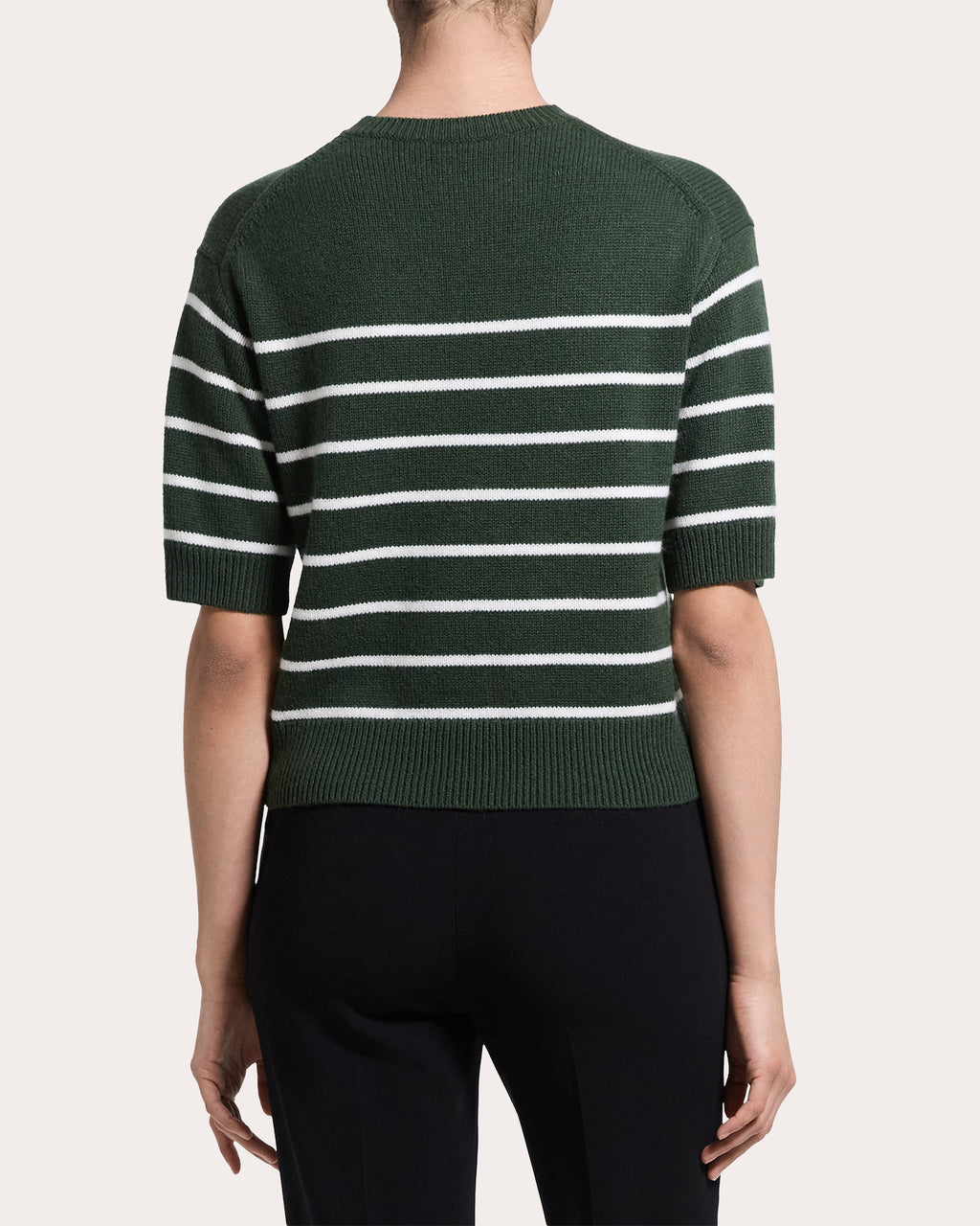Stripe Cashmere Knit Crewneck T-Shirt