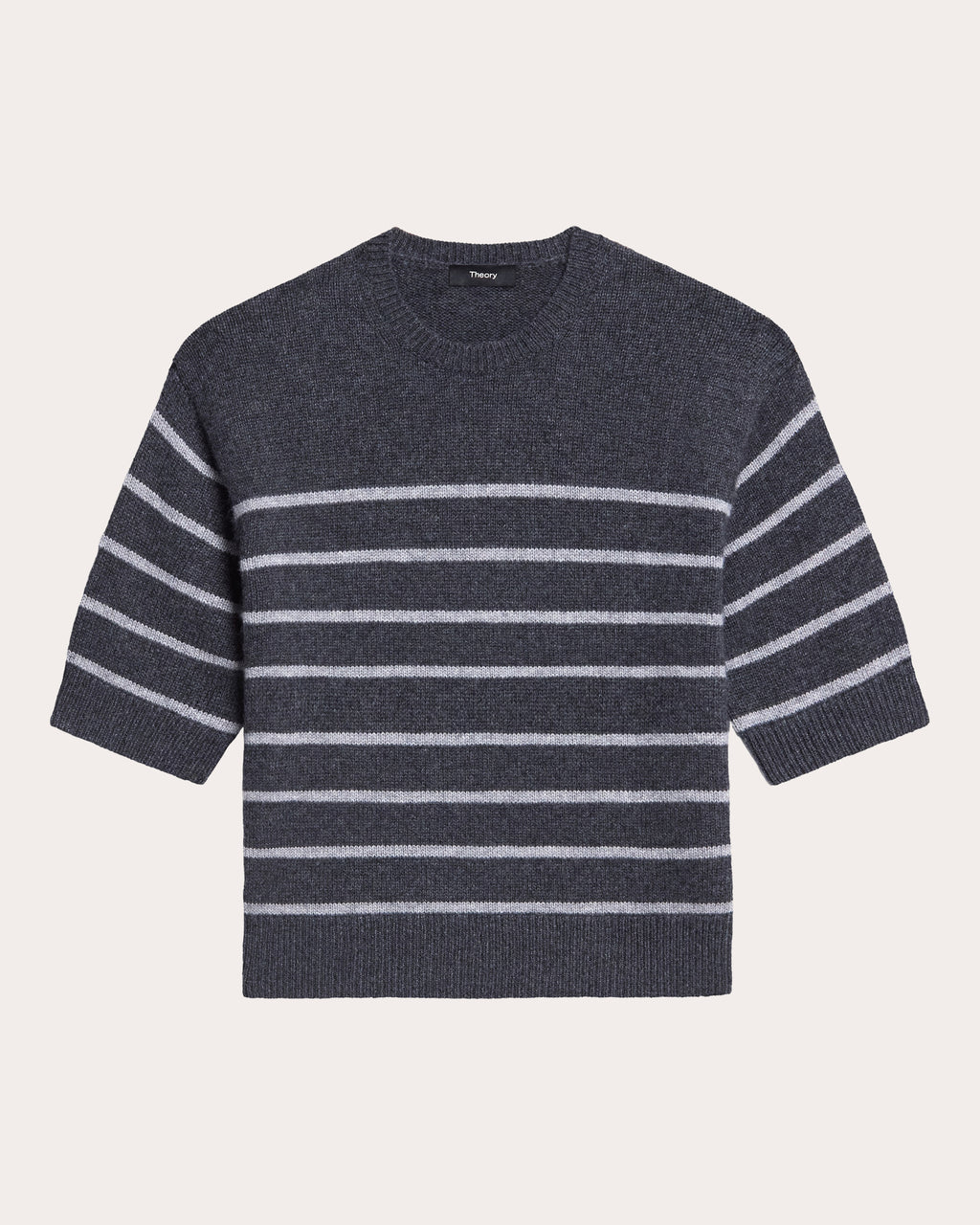 Stripe Cashmere Knit Crewneck T-Shirt