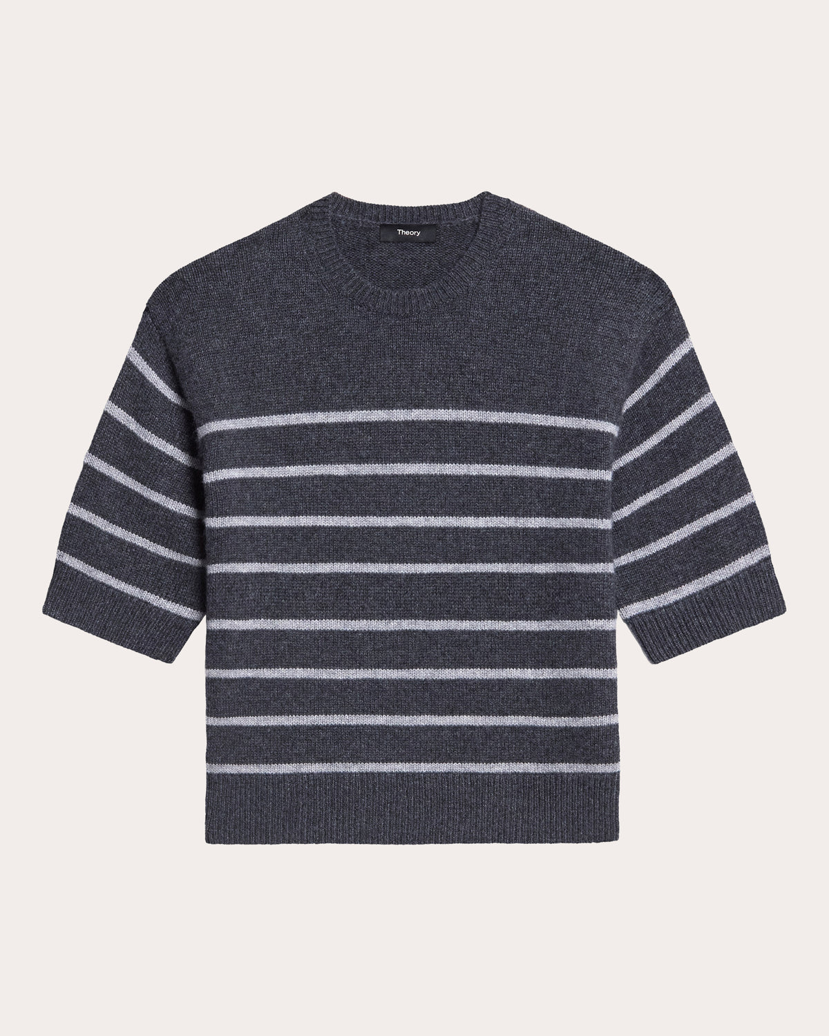 Stripe Cashmere Knit Crewneck T-Shirt