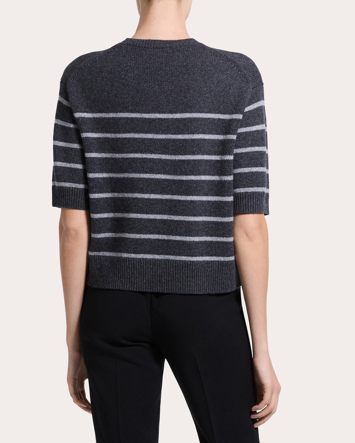 Stripe Cashmere Knit Crewneck T-Shirt