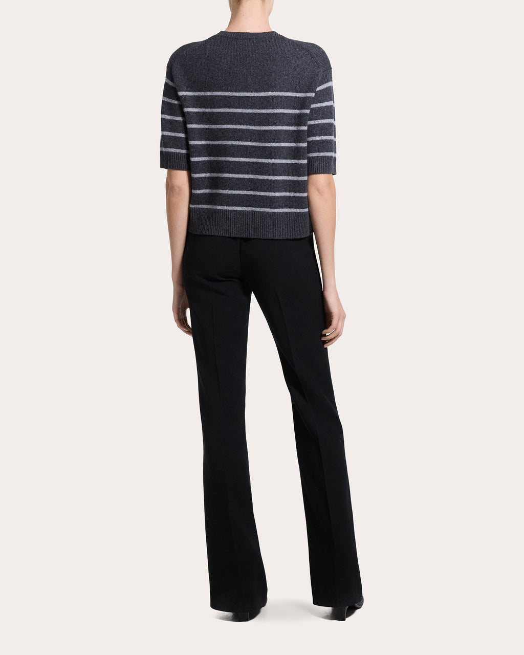 Stripe Cashmere Knit Crewneck T-Shirt
