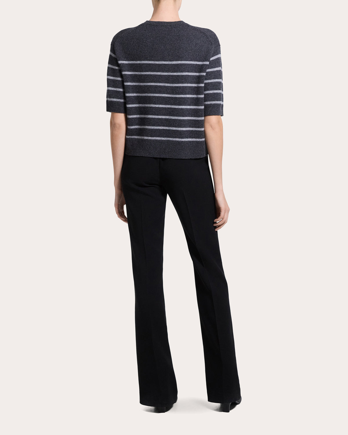 Stripe Cashmere Knit Crewneck T-Shirt