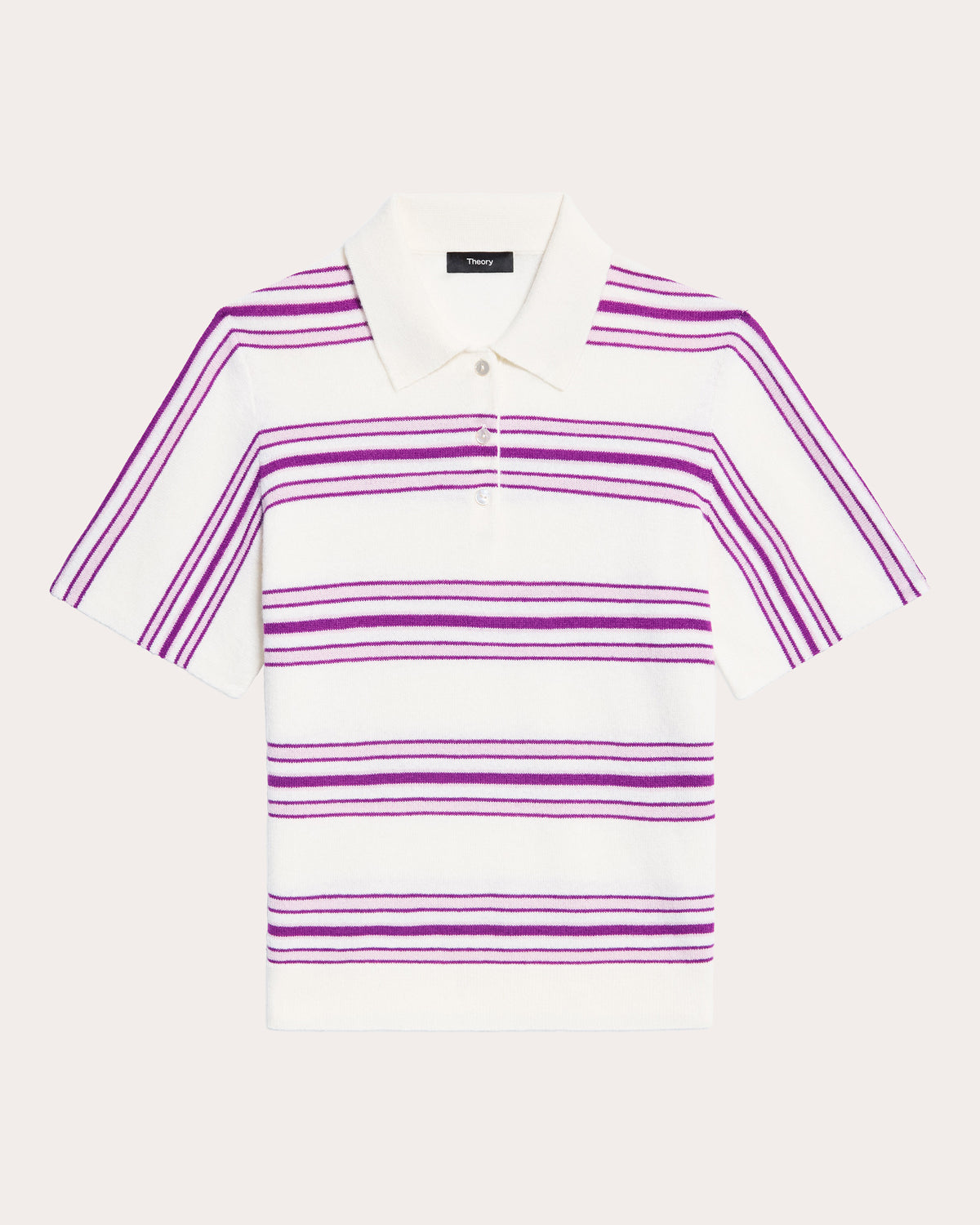 Stripe Cashmere Knit Polo