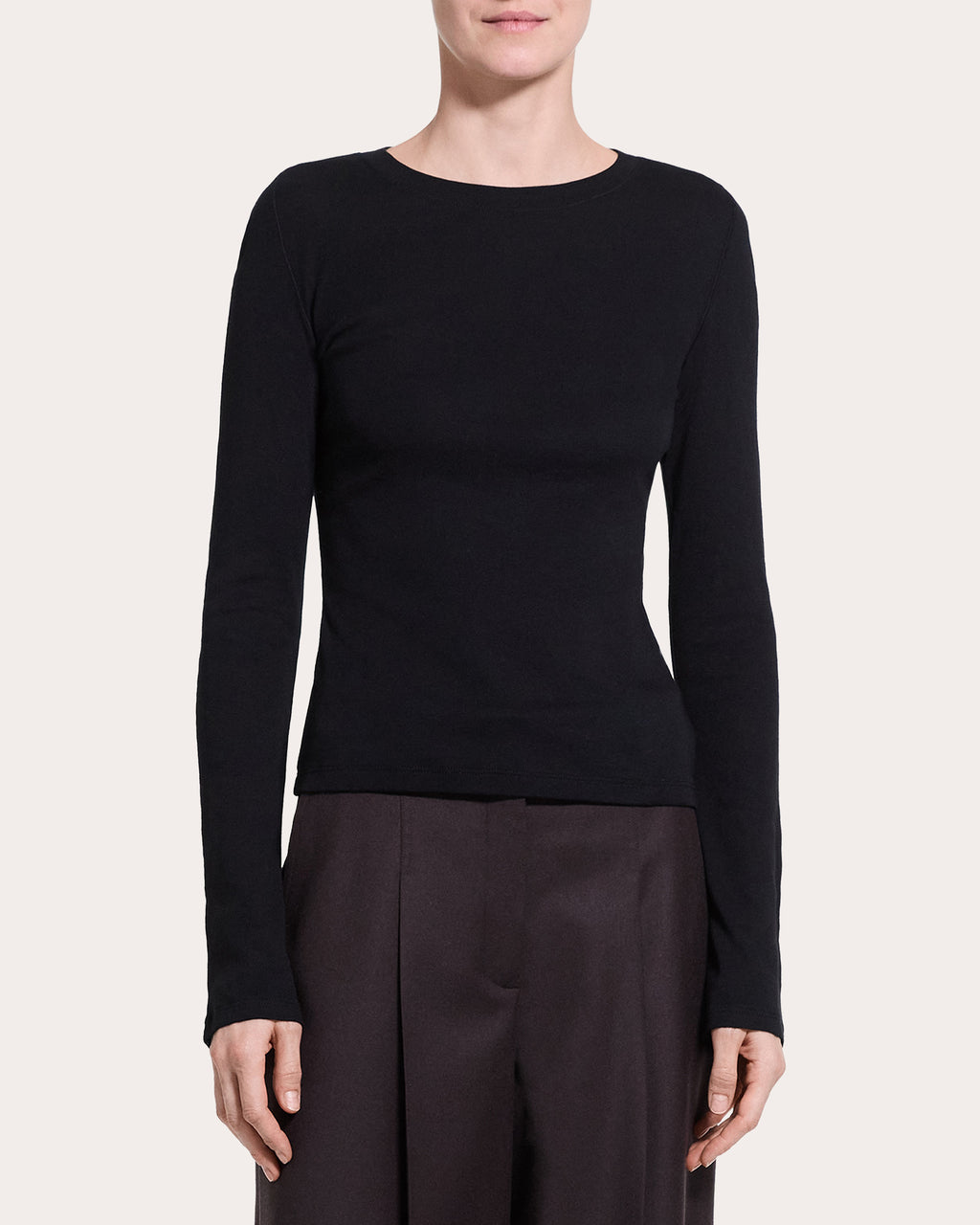 Cotton Modal Slim Long-Sleeve Top