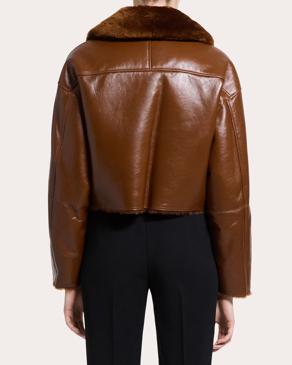 Shearling Leather Cropped Jacket