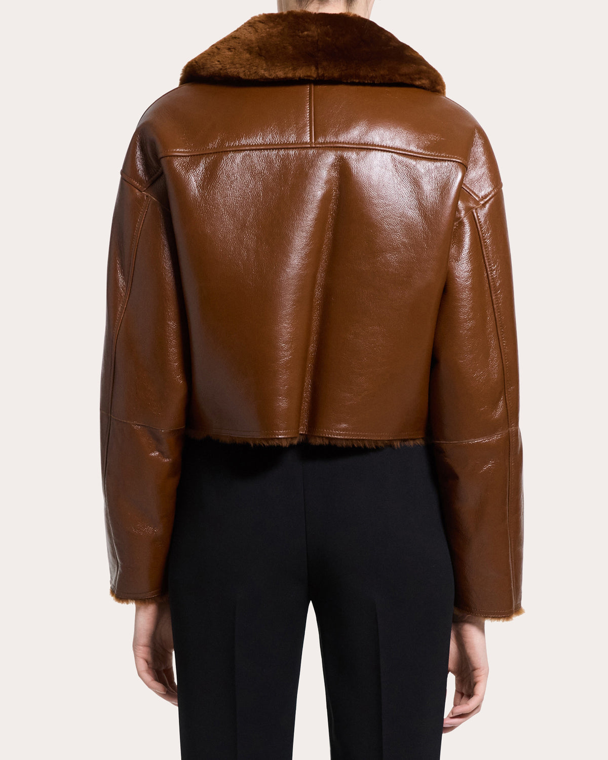 Shearling Leather Cropped Jacket