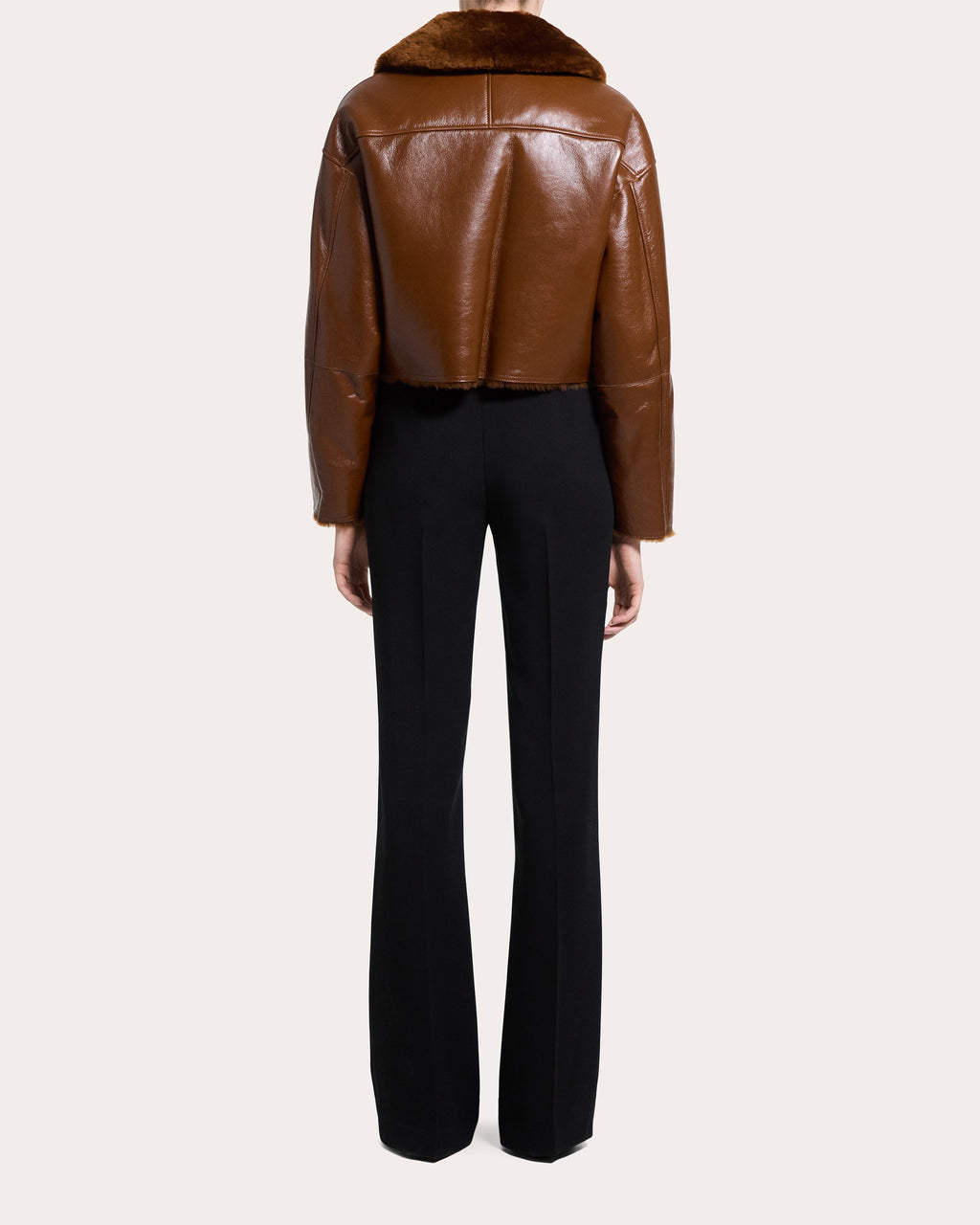 Shearling Leather Cropped Jacket