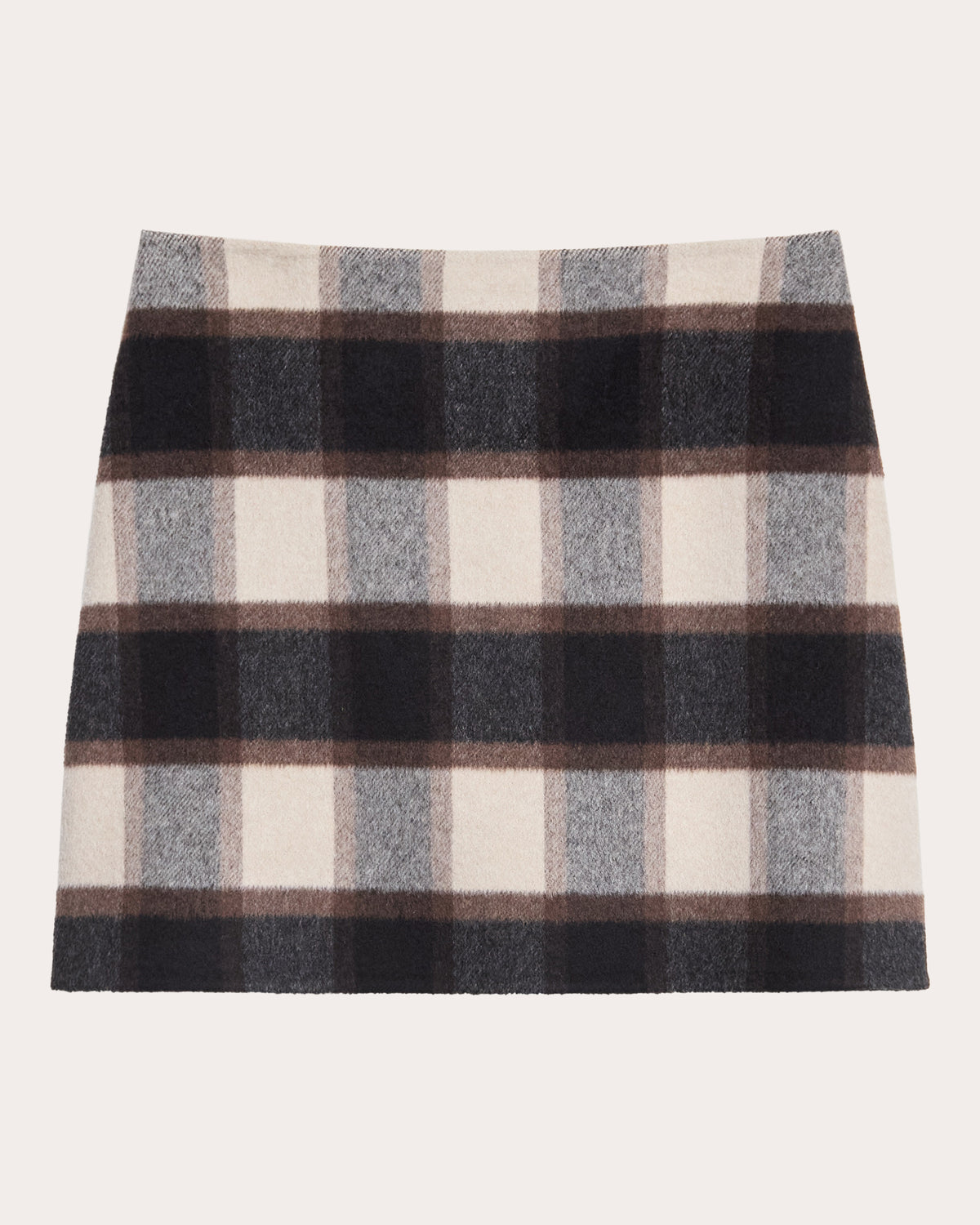 Plaid Wool High-Rise Mini Skirt