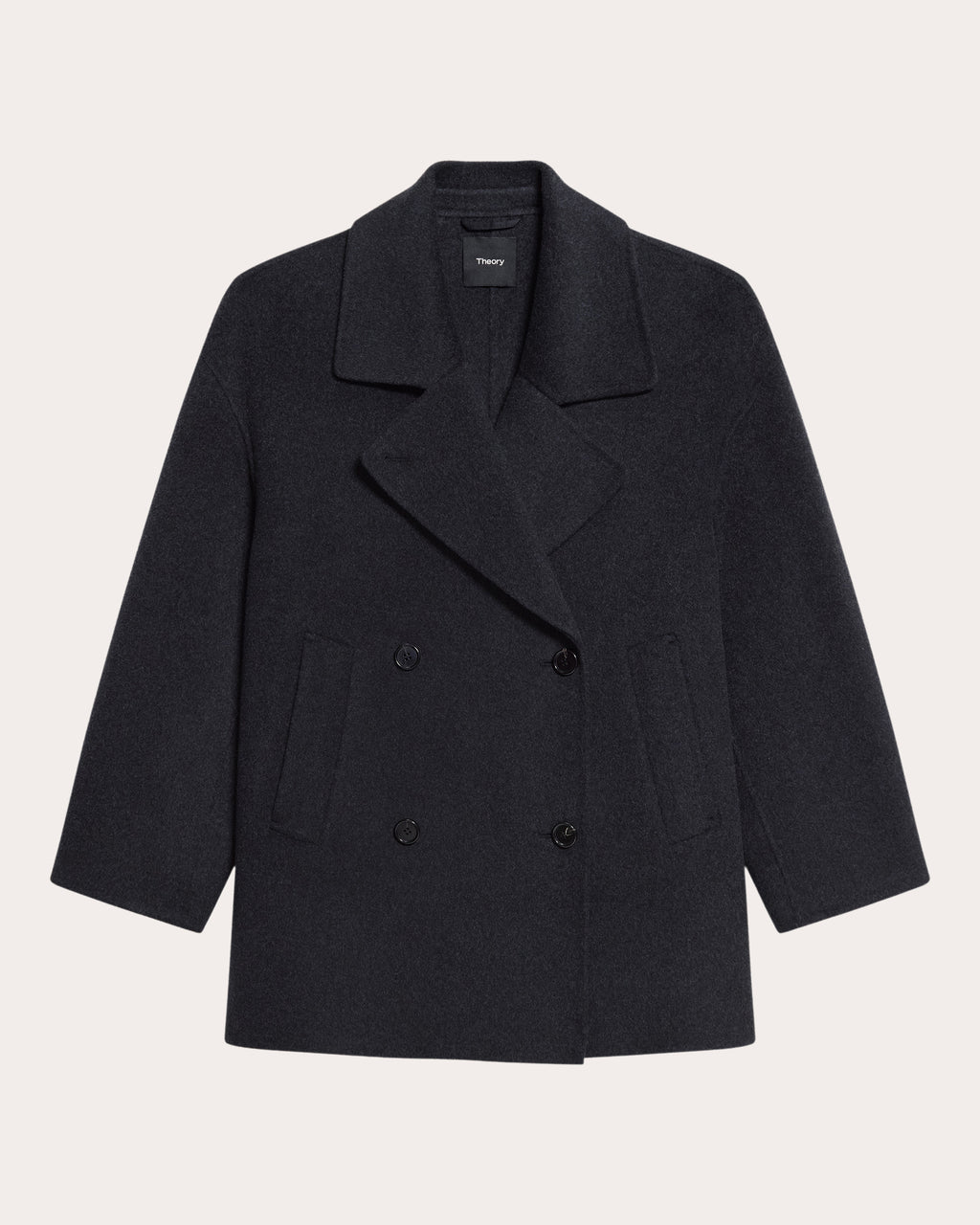 Wool Mélange Rounded Cocoon Peacoat