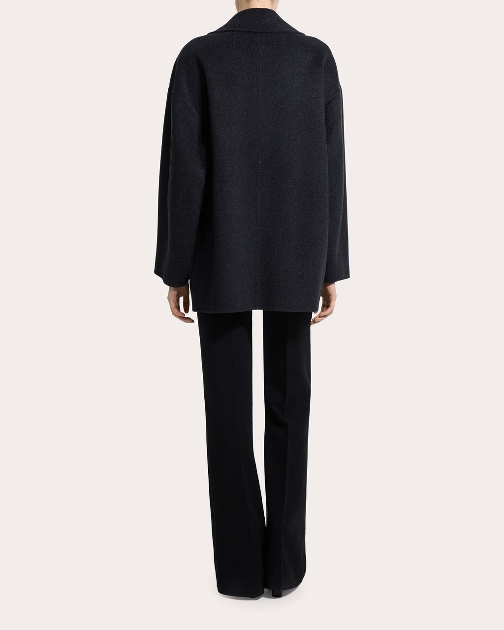 Wool Mélange Rounded Cocoon Peacoat