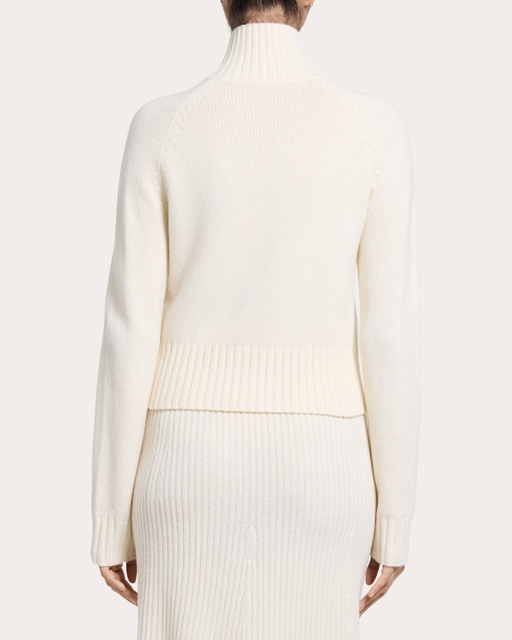 Felted Wool Cashmere Raglan Zip Cardigan