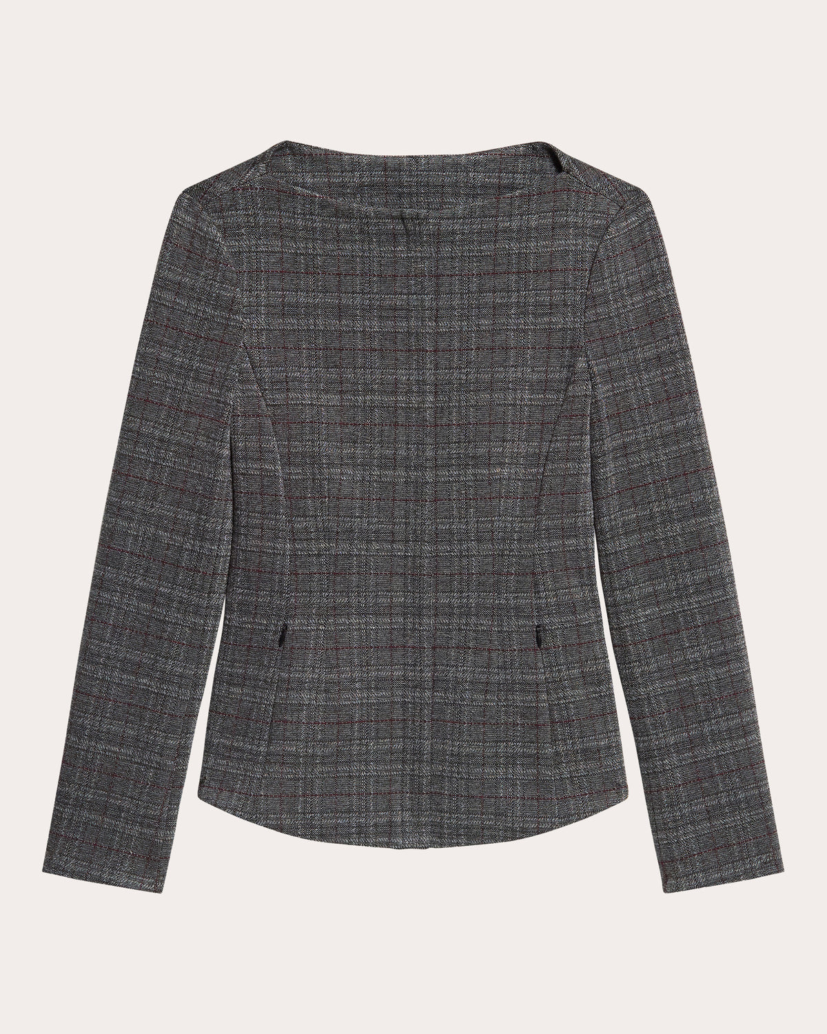 Plaid Slim Boatneck Jacket