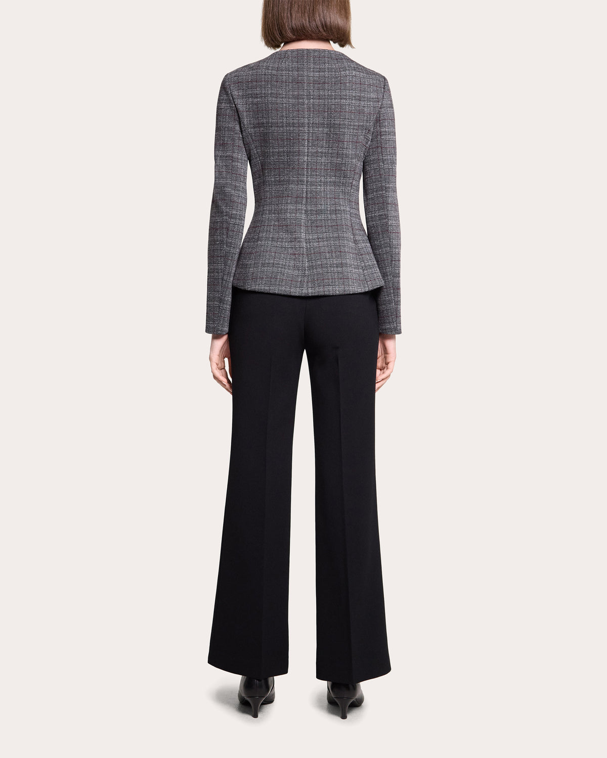 Plaid Slim Boatneck Jacket