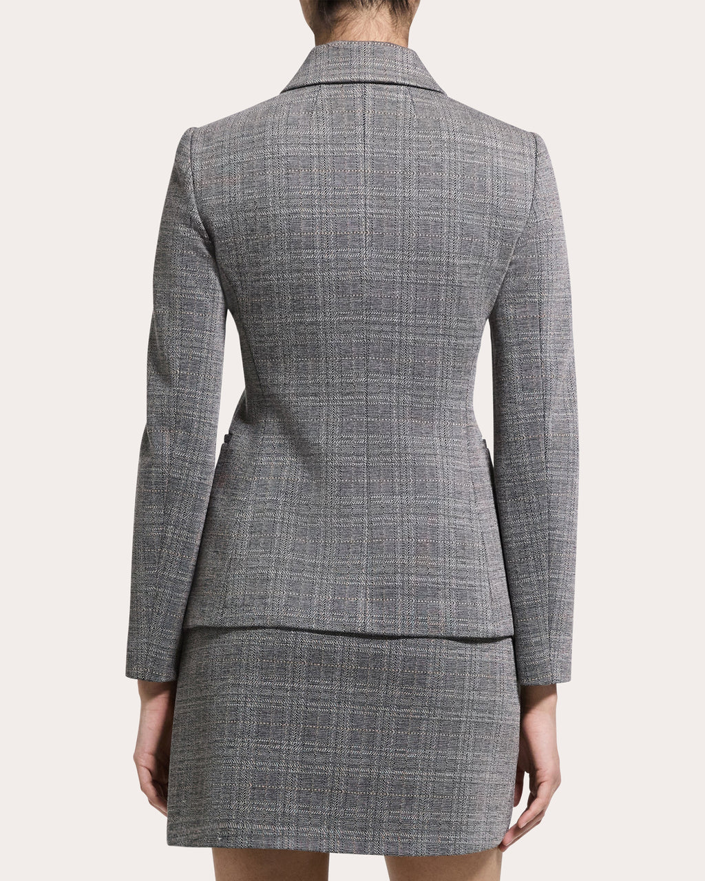 Plaid Slim Cutaway Blazer