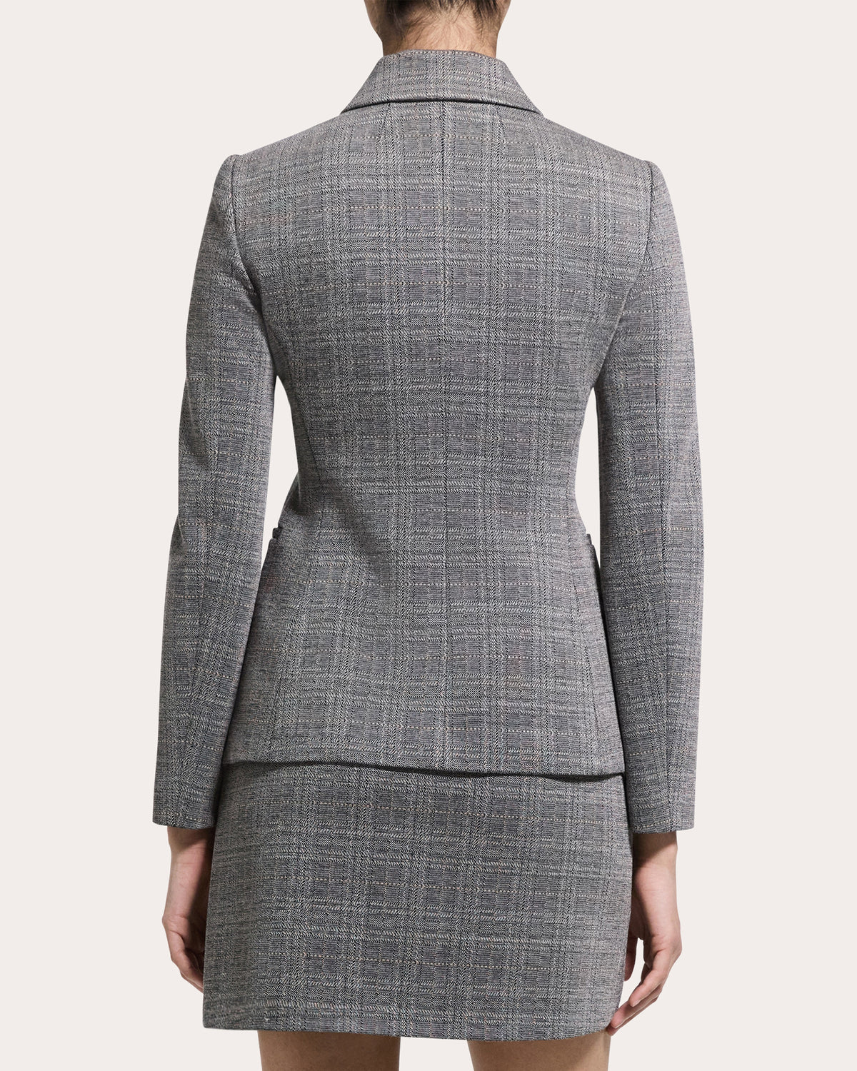 Plaid Slim Cutaway Blazer