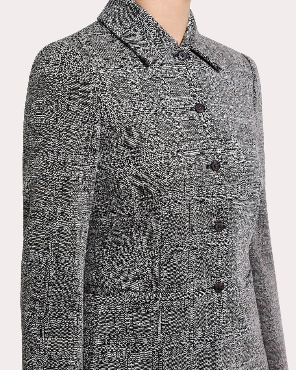 Plaid Slim Cutaway Blazer