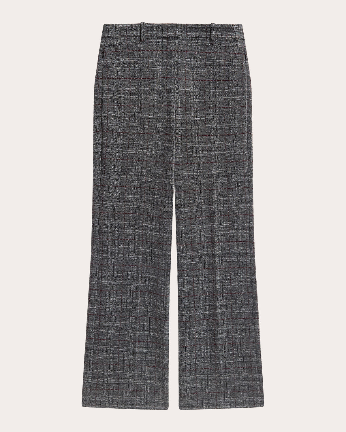Plaid Slim Flare Trousers