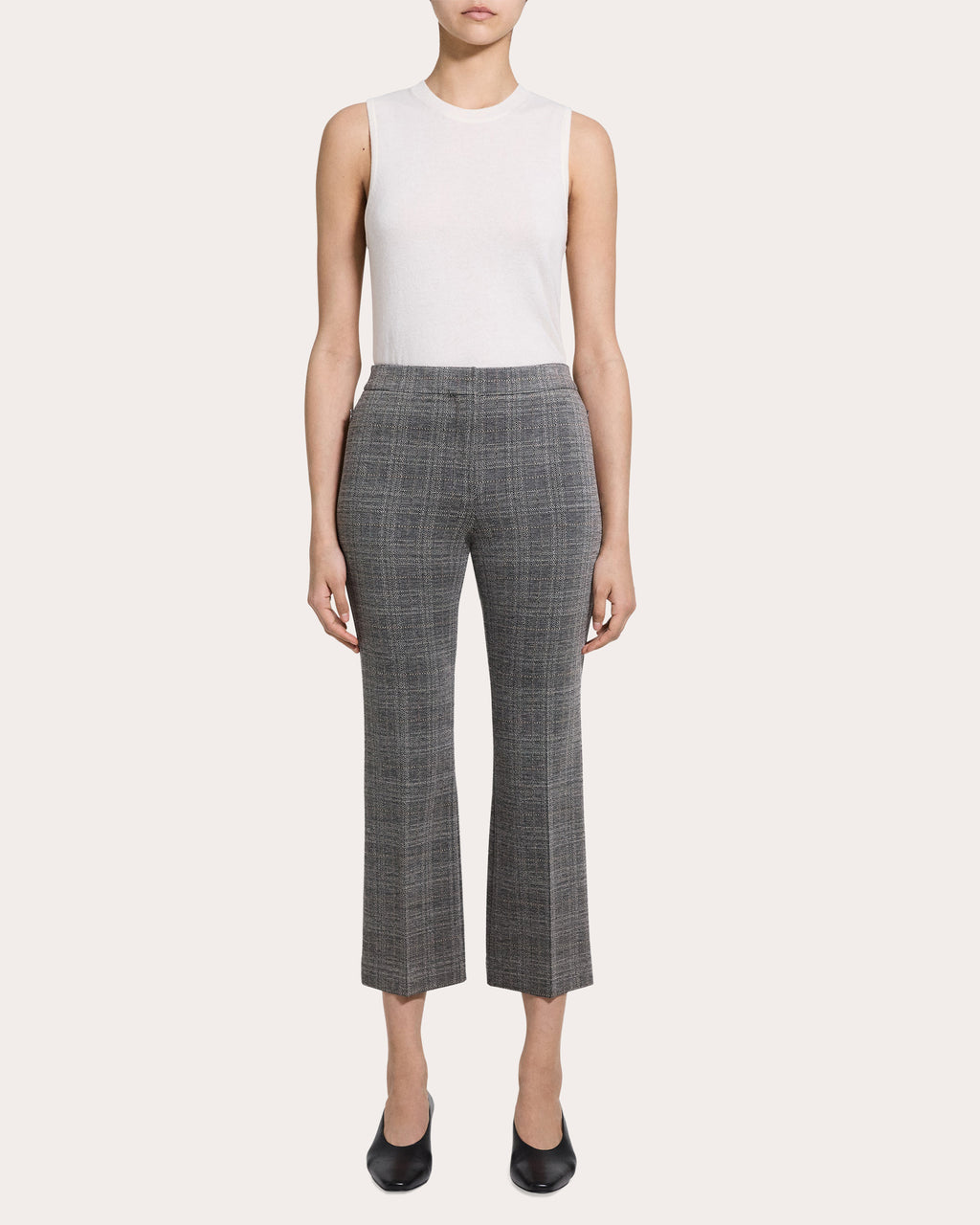 Plaid Slim Cropped Kick Pants