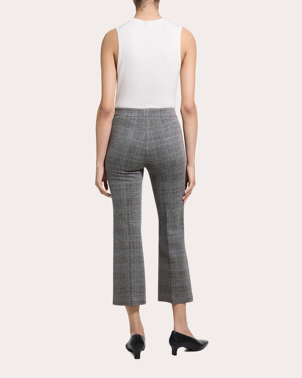 Plaid Slim Cropped Kick Pants