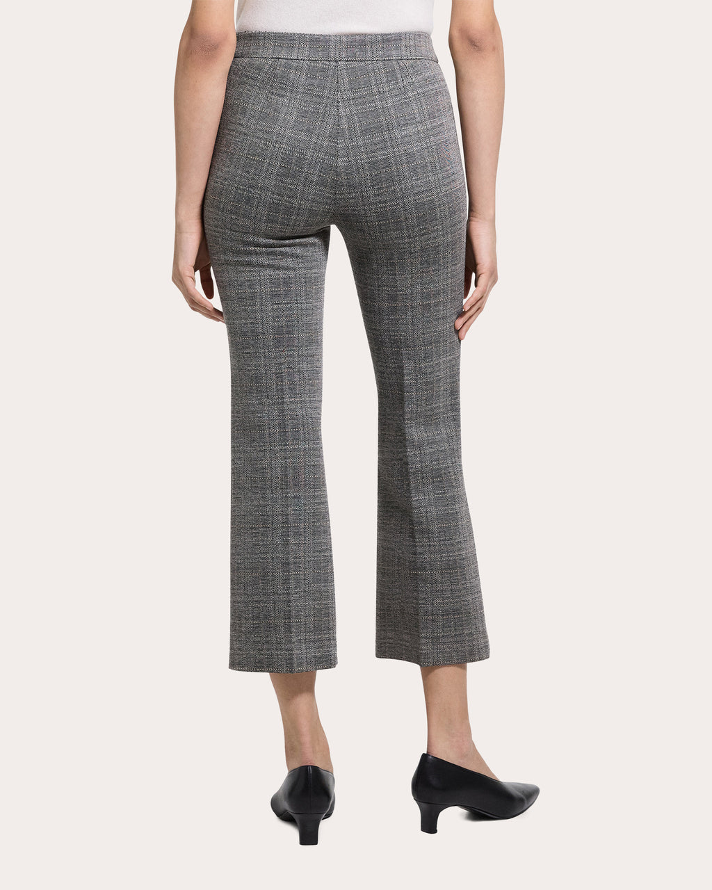 Plaid Slim Cropped Kick Pants