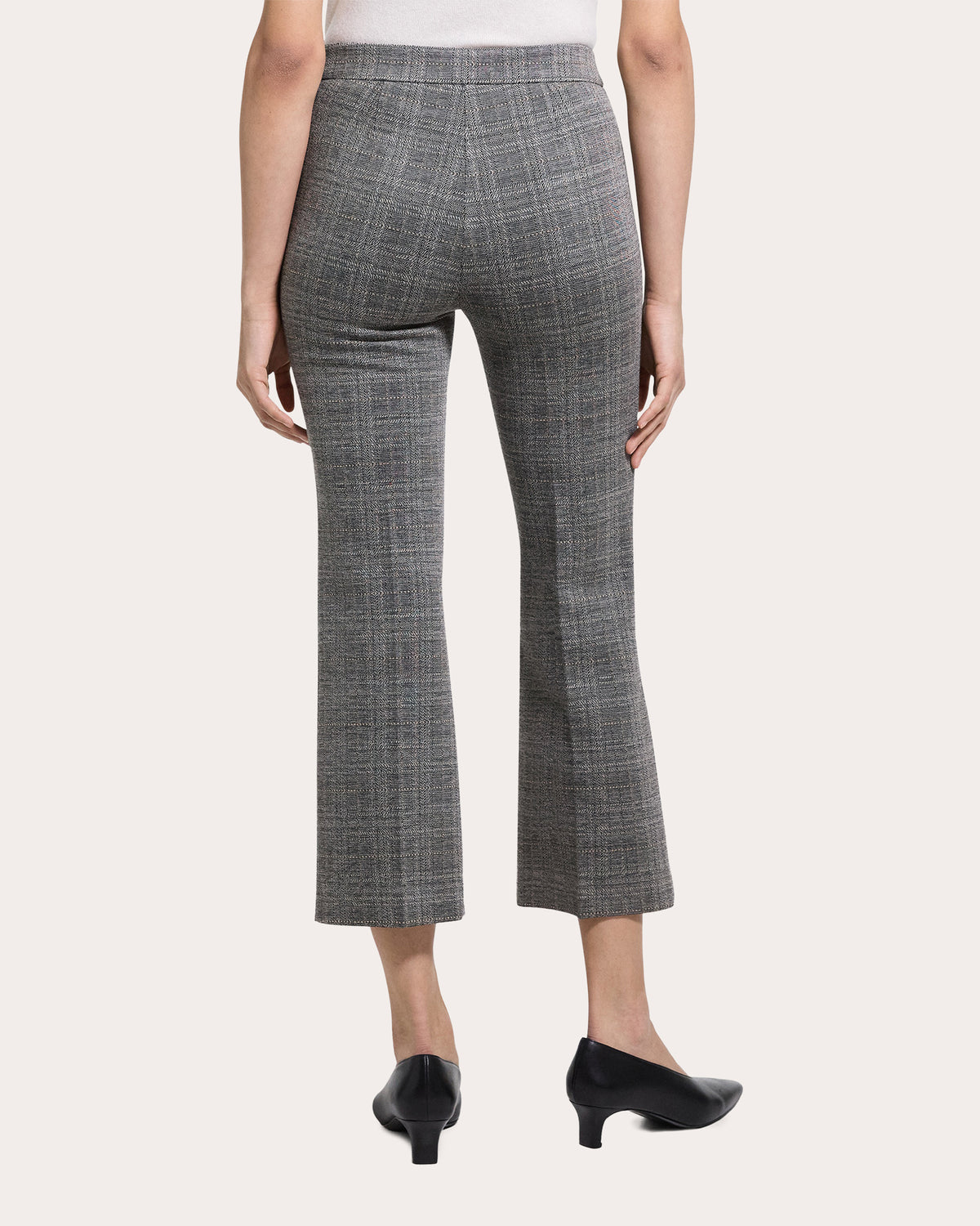 Plaid Slim Cropped Kick Pants